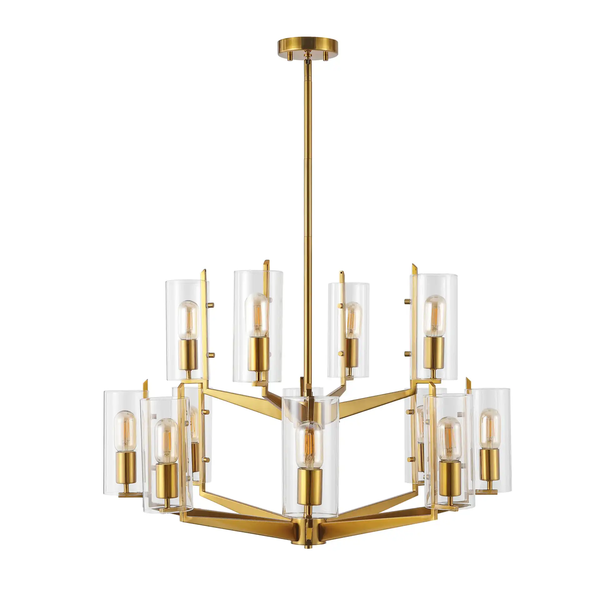 Jennica Glass Chandelier in Gold, detail view