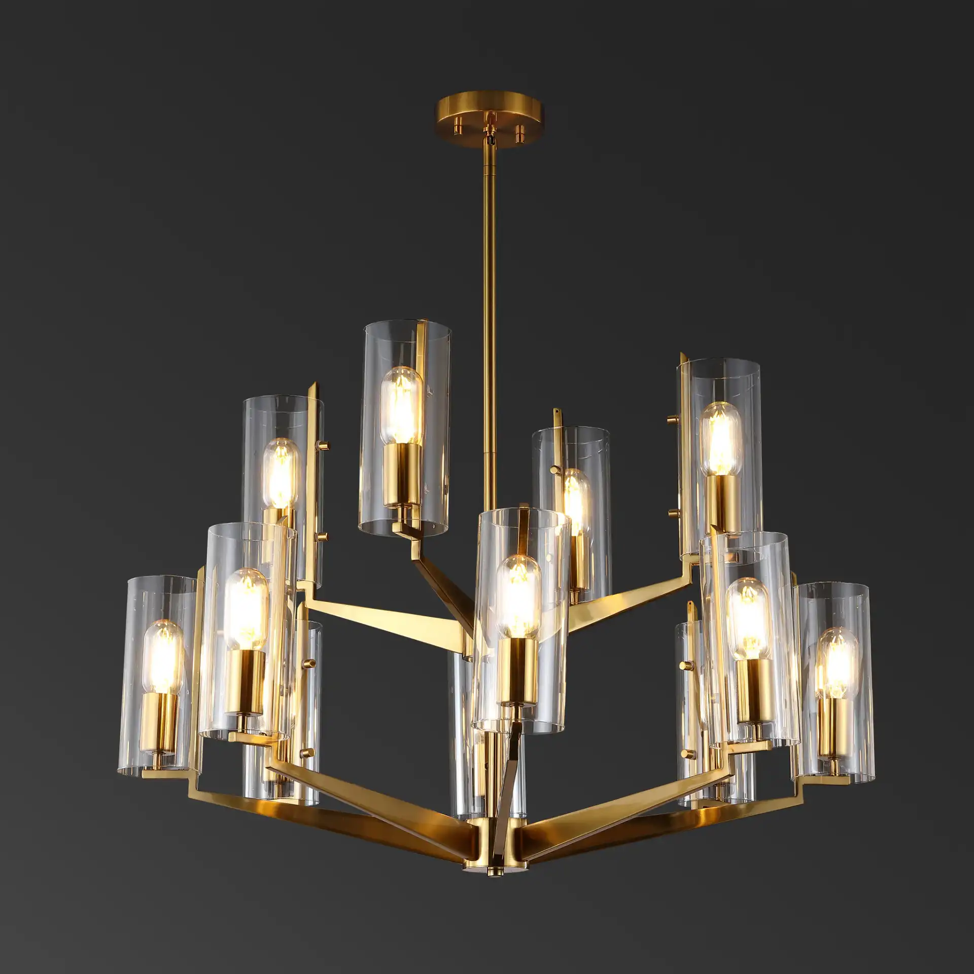 Jennica Glass Chandelier in Gold
