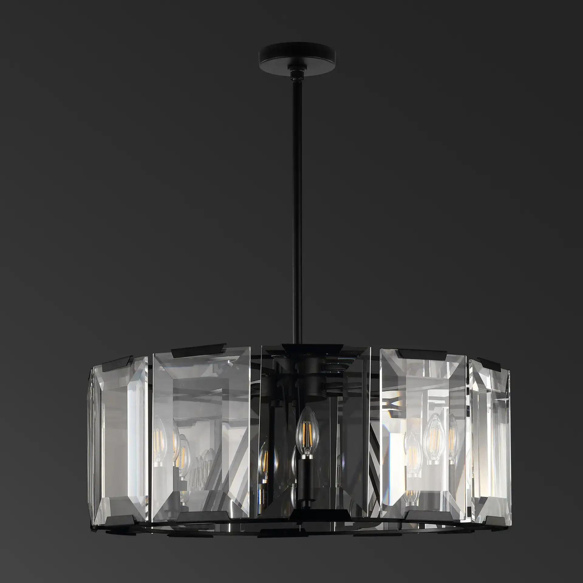 Esperanza Crystal Chandelier in Black, detail view