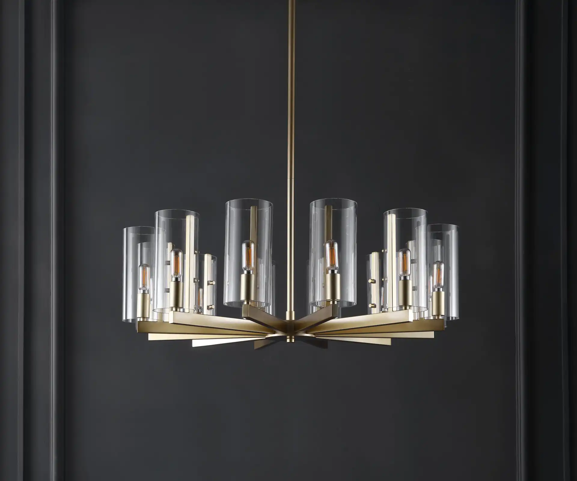 Benicio Gold Chandelier in Gold, detail view