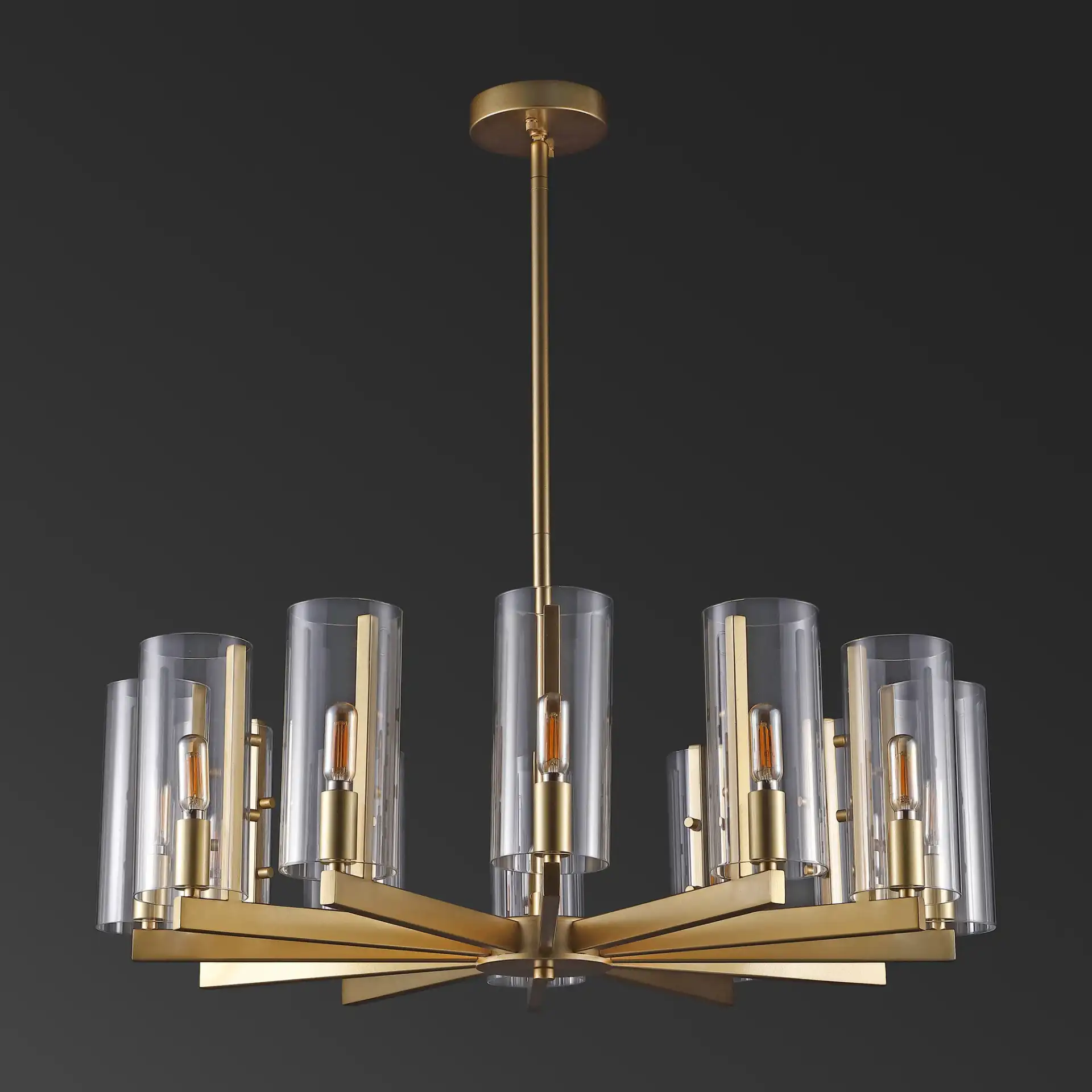 Benicio Gold Chandelier in Gold, detail view