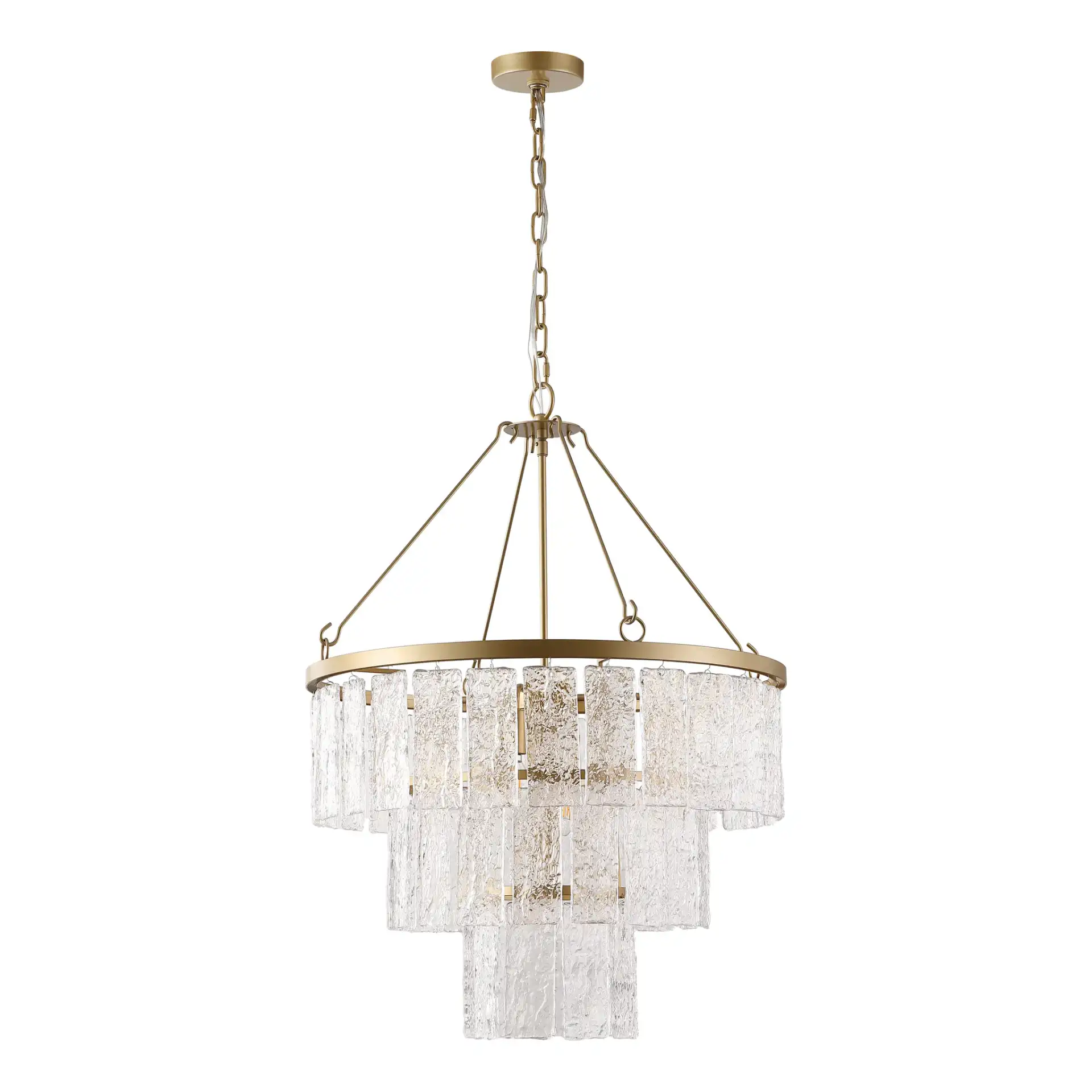 Marjory Three-Tier Chandelier in Gold, detail view