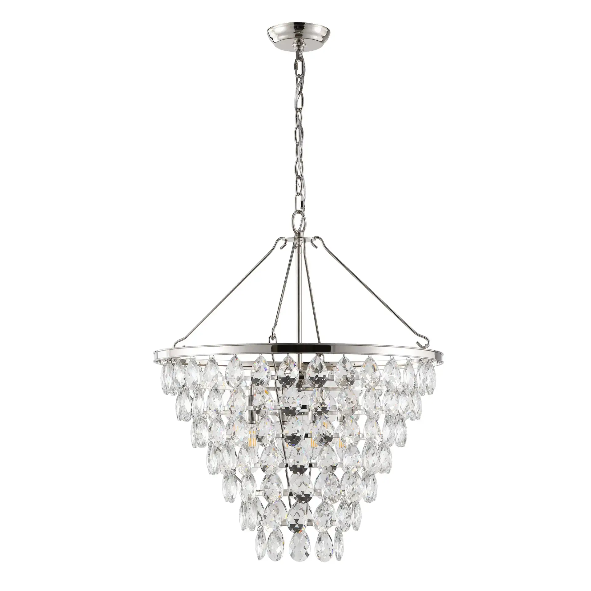 Nydia Teardrop Chandelier in Nickle, detail view