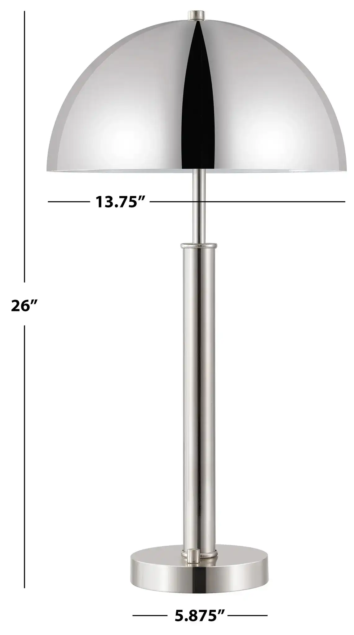 Harvey Metal Dome Table Lamp in Nickel, detail view