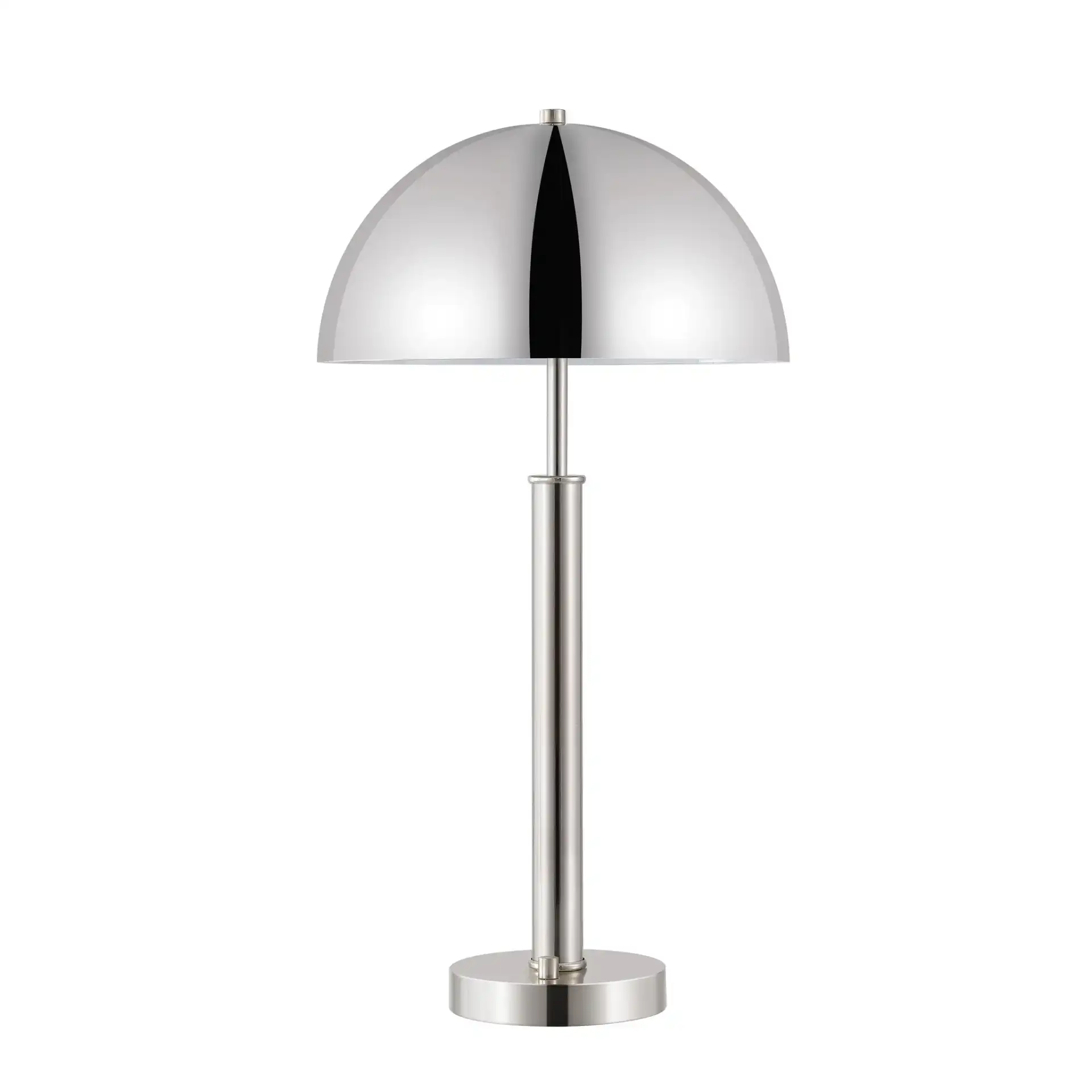 Harvey Metal Dome Table Lamp in Nickel, detail view