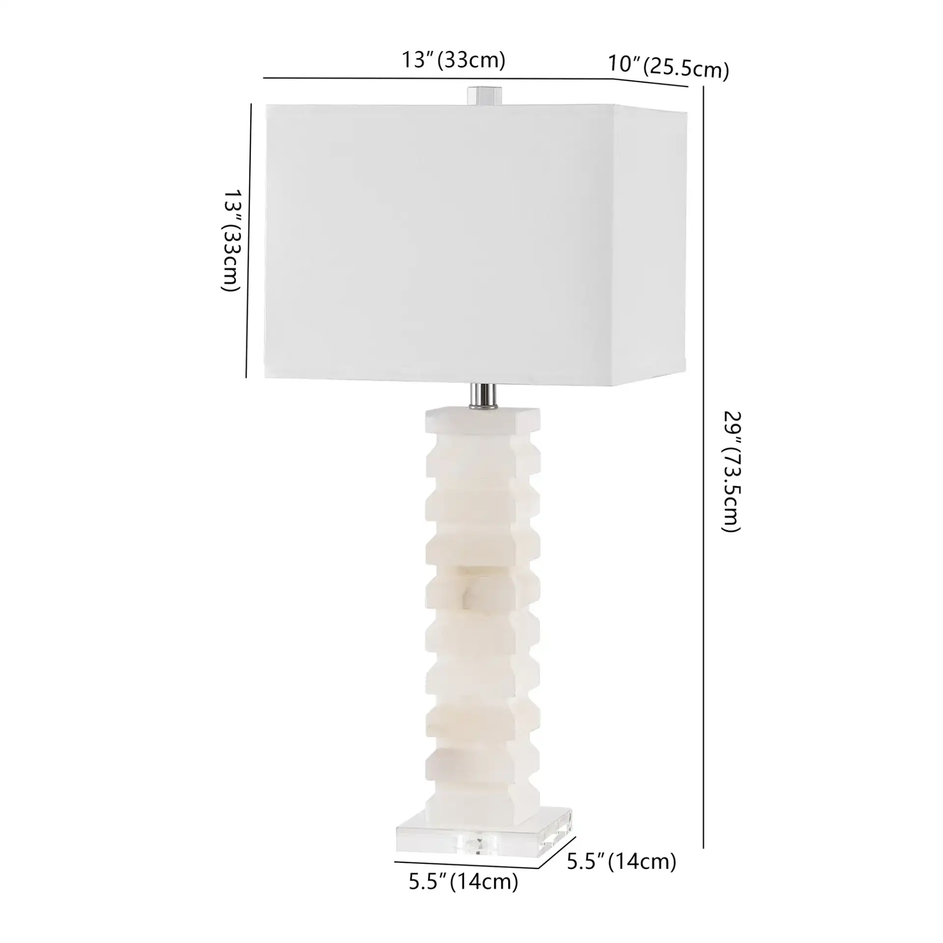 Anita Alabaster Table Lamp in White, detail view