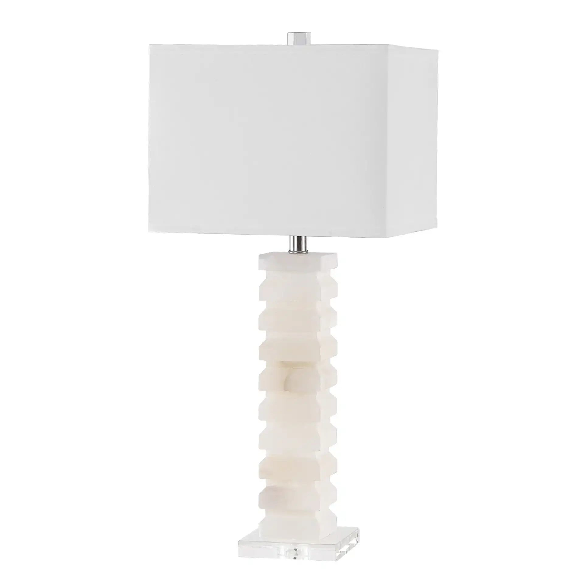 Anita Alabaster Table Lamp in White, detail view