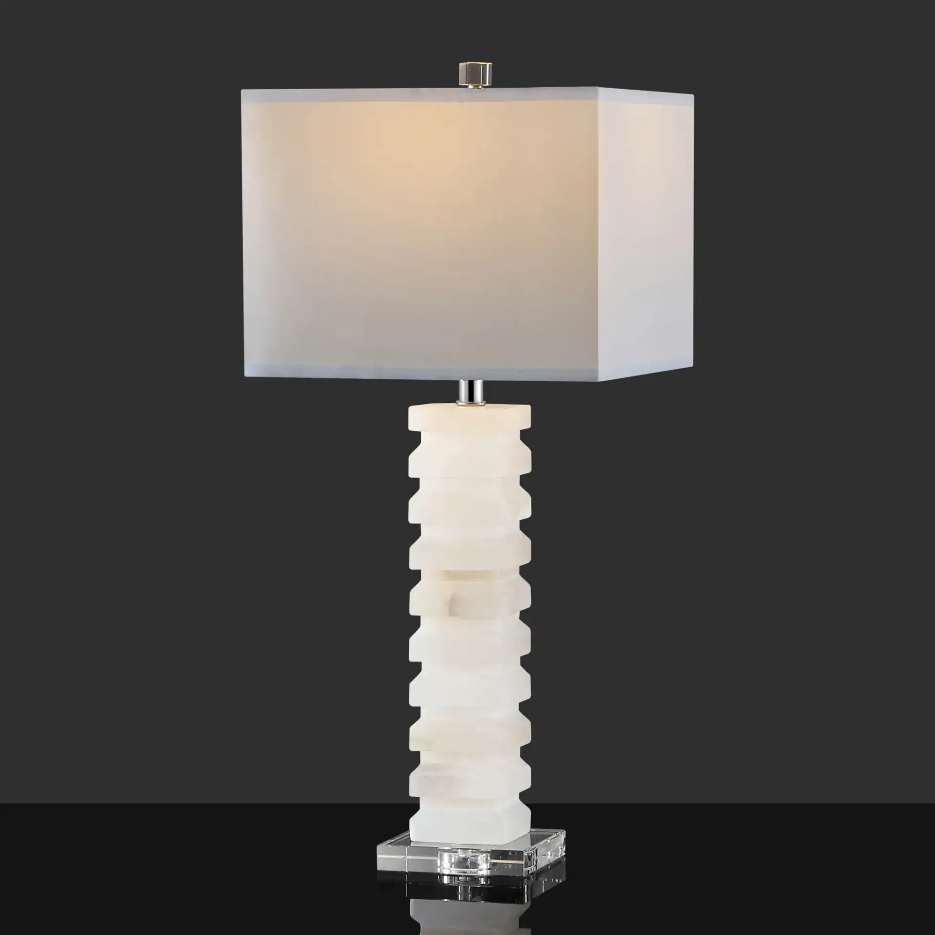 Anita Alabaster Table Lamp in White