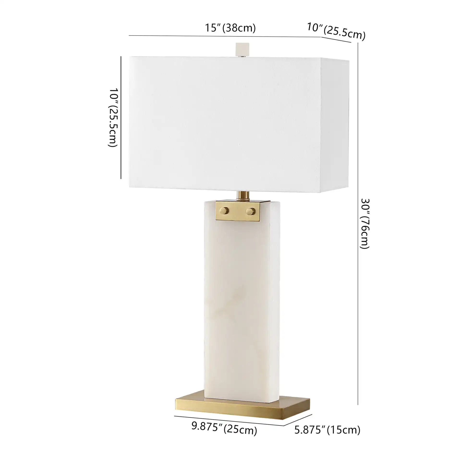 Morgen Alabaster Table Lamp in White / Gold, detail view