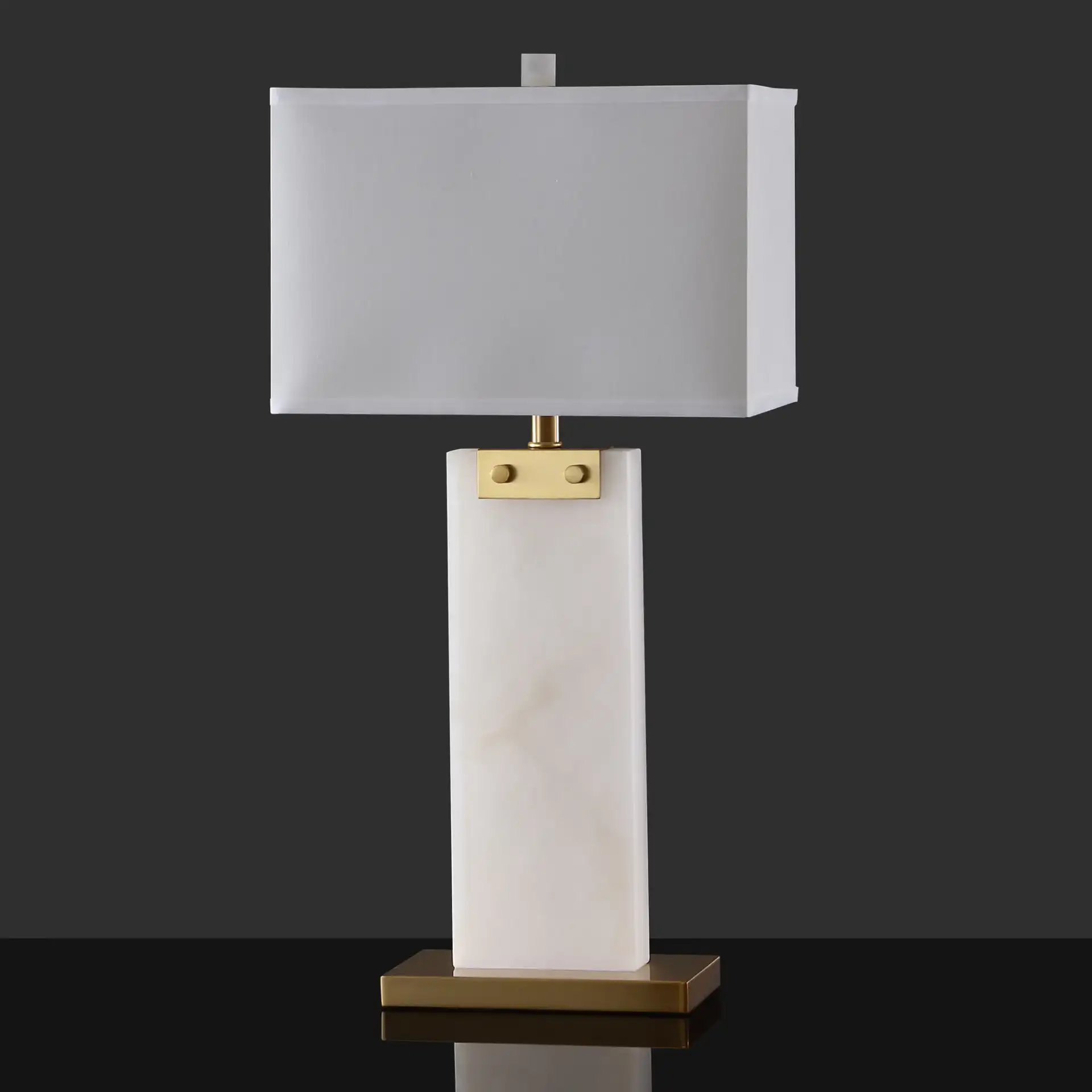 Morgen Alabaster Table Lamp in White / Gold, detail view