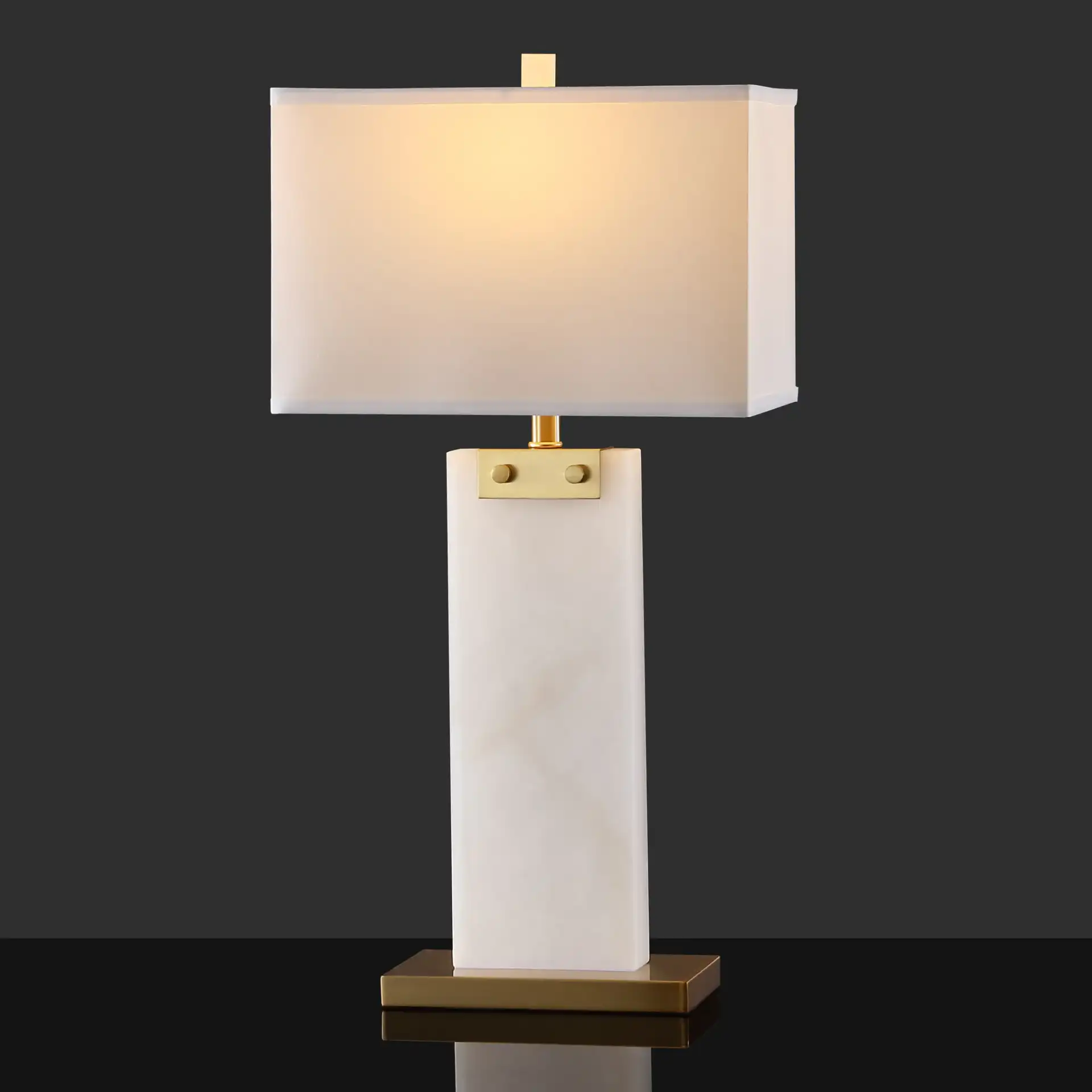 Morgen Alabaster Table Lamp in White / Gold