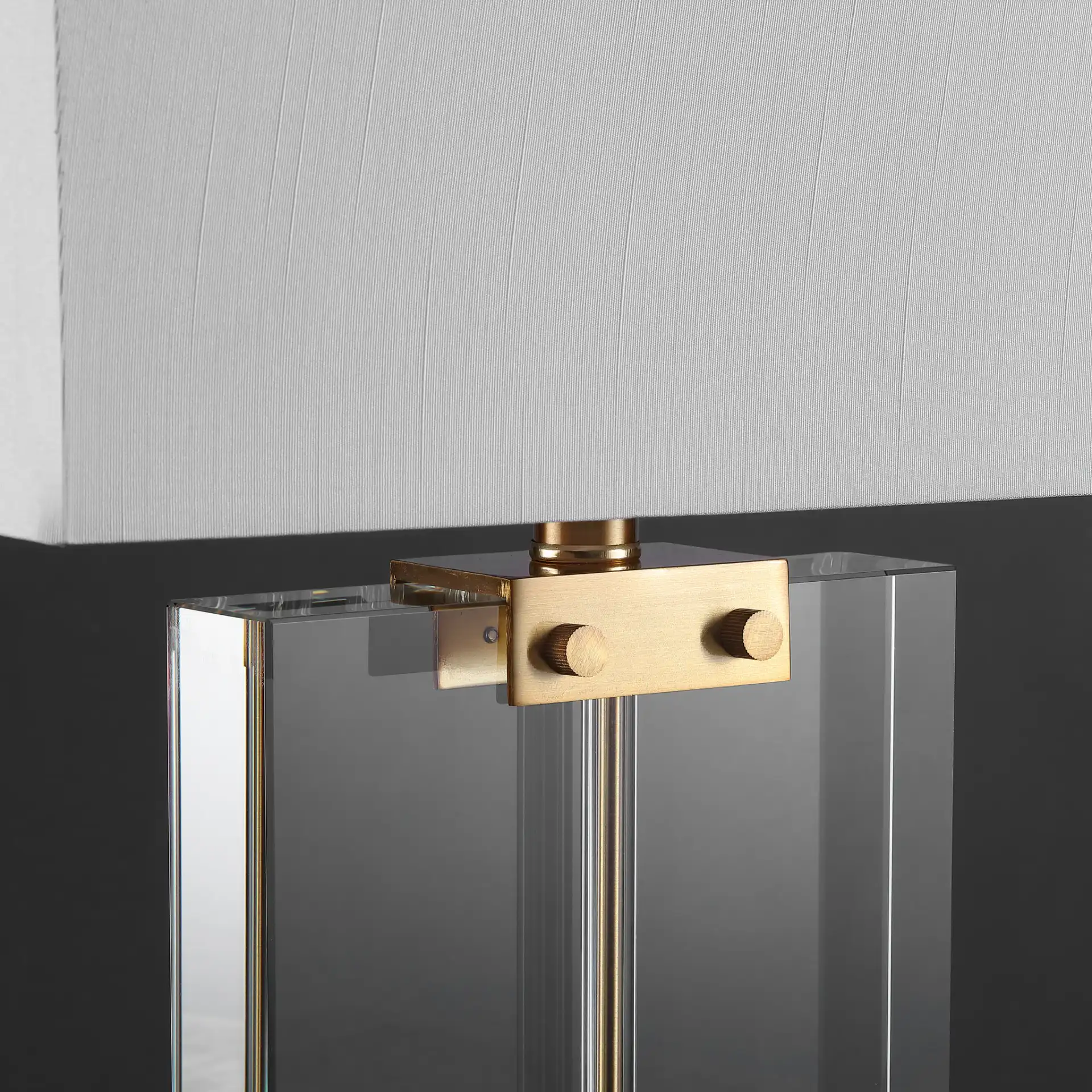 Maddock Crystal Table Lamp in Clear / Gold in a styled room