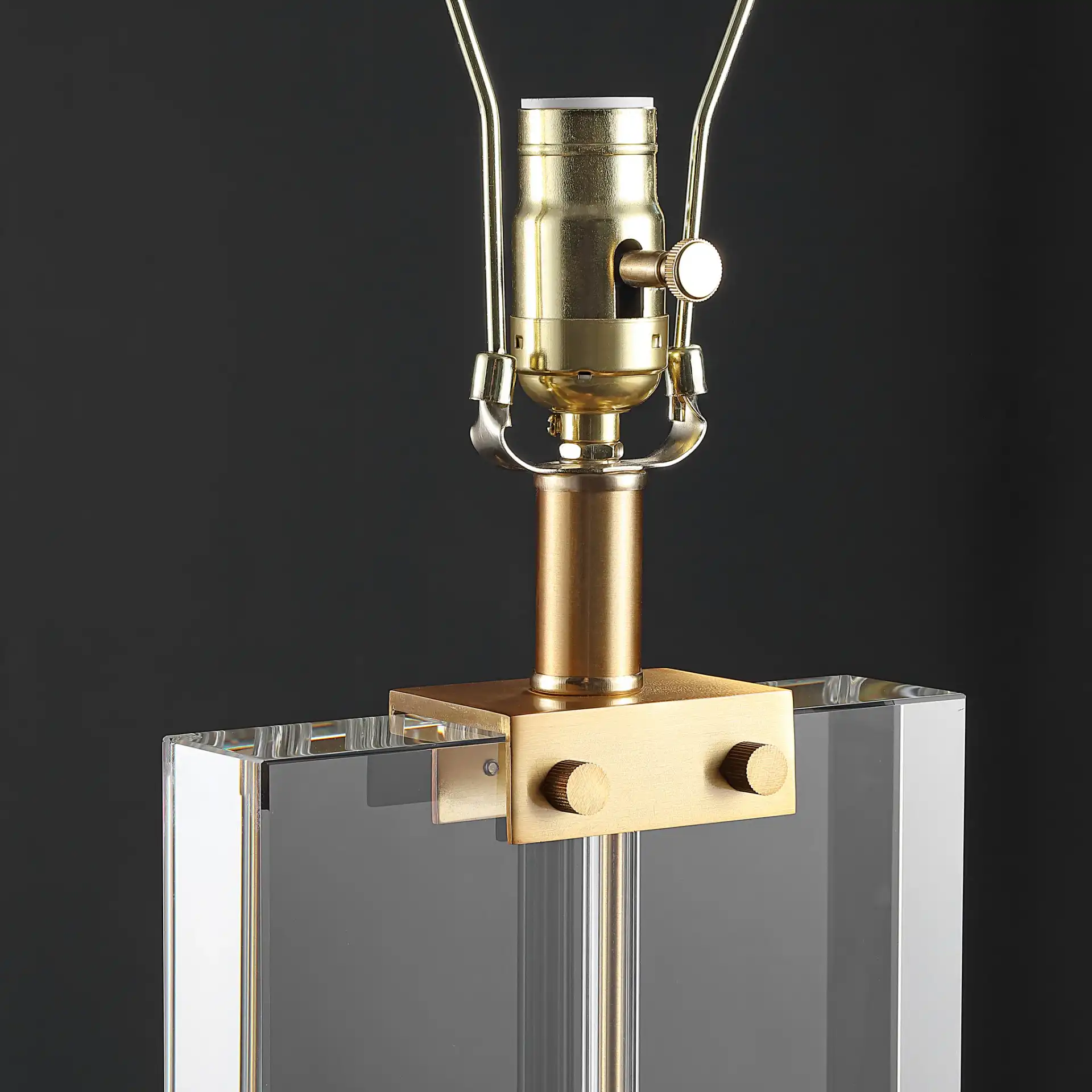 Maddock Crystal Table Lamp in Clear / Gold in a styled room