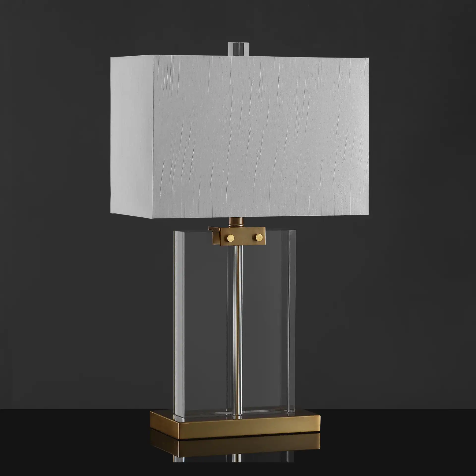 Maddock Crystal Table Lamp in Clear / Gold, detail view