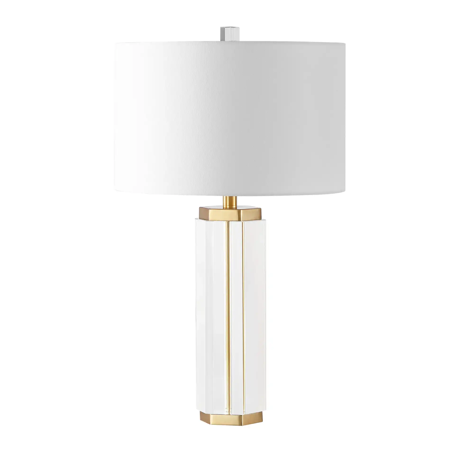 Roshan Crystal Table Lamp in Clear / Gold, detail view