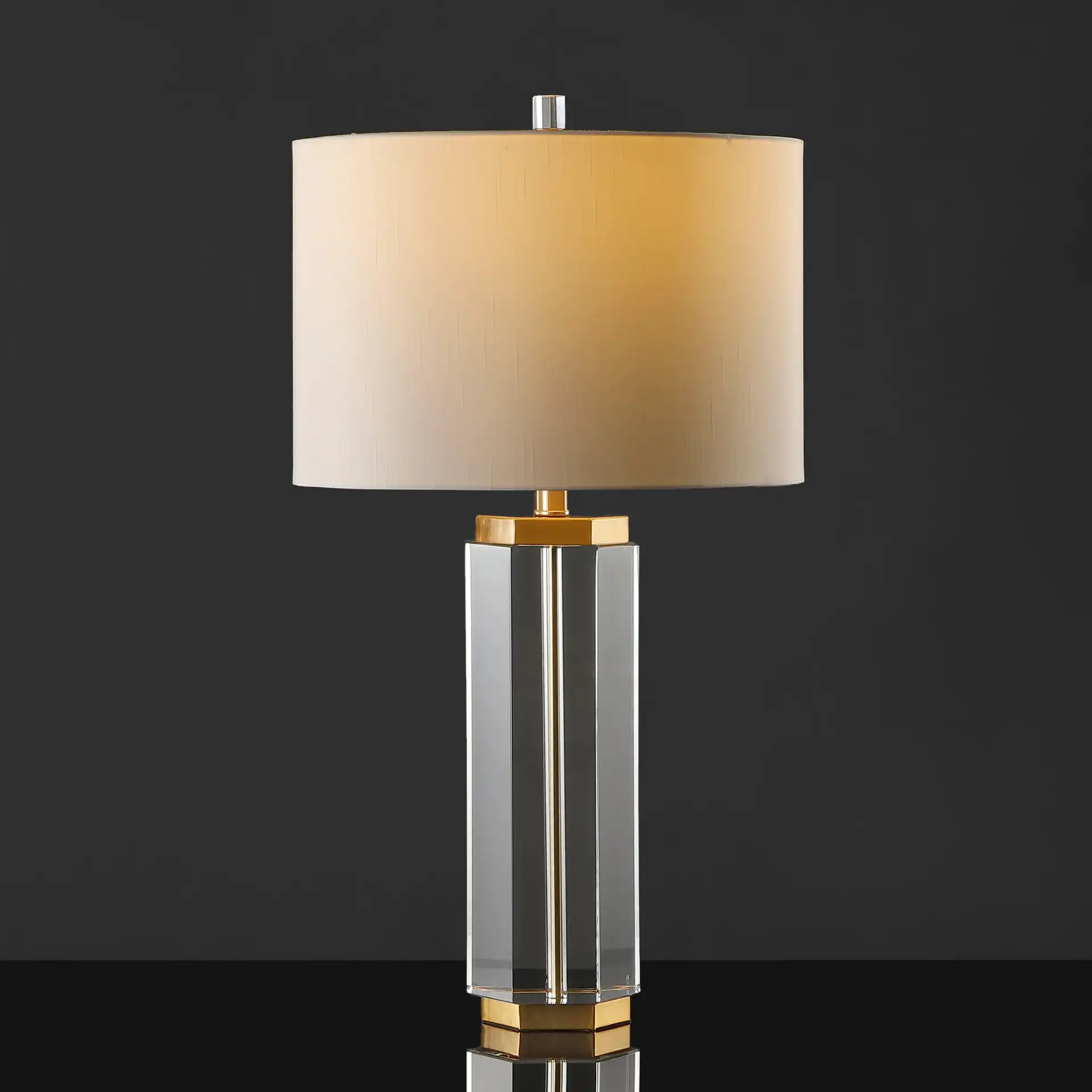 Roshan Crystal Table Lamp in Clear / Gold