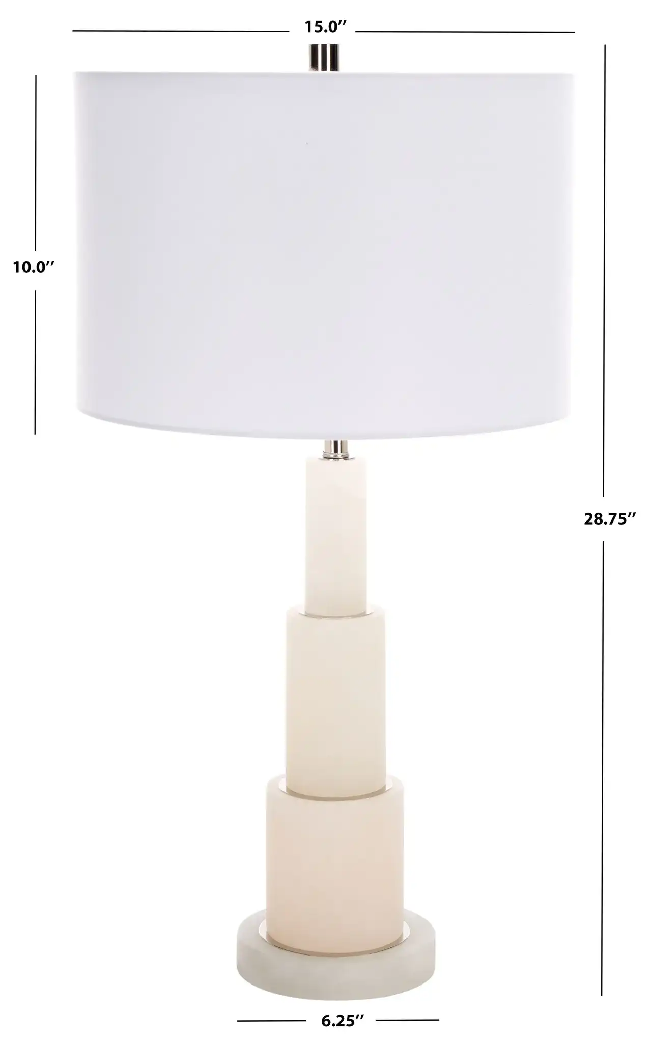 Gardiner Alabaster Table Lamp in White / Gold, detail view