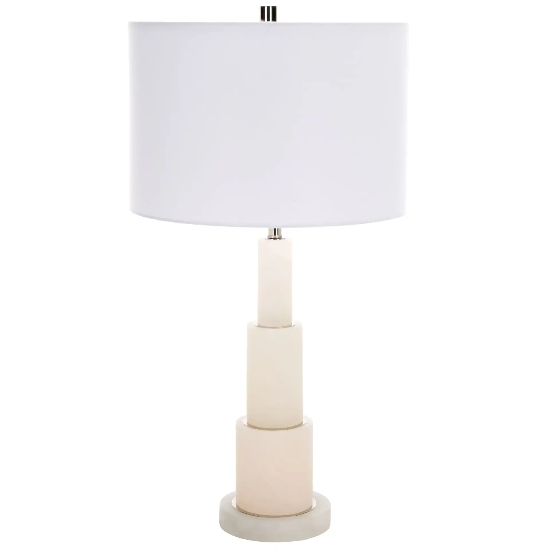 Gardiner Alabaster Table Lamp in White / Gold, detail view