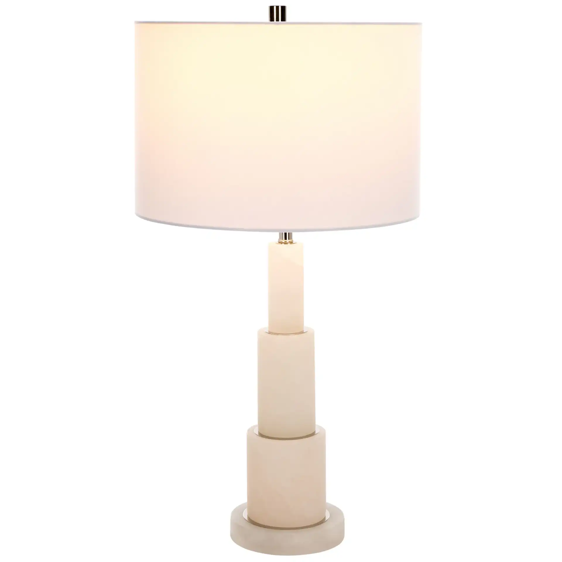 Gardiner Alabaster Table Lamp in White / Gold