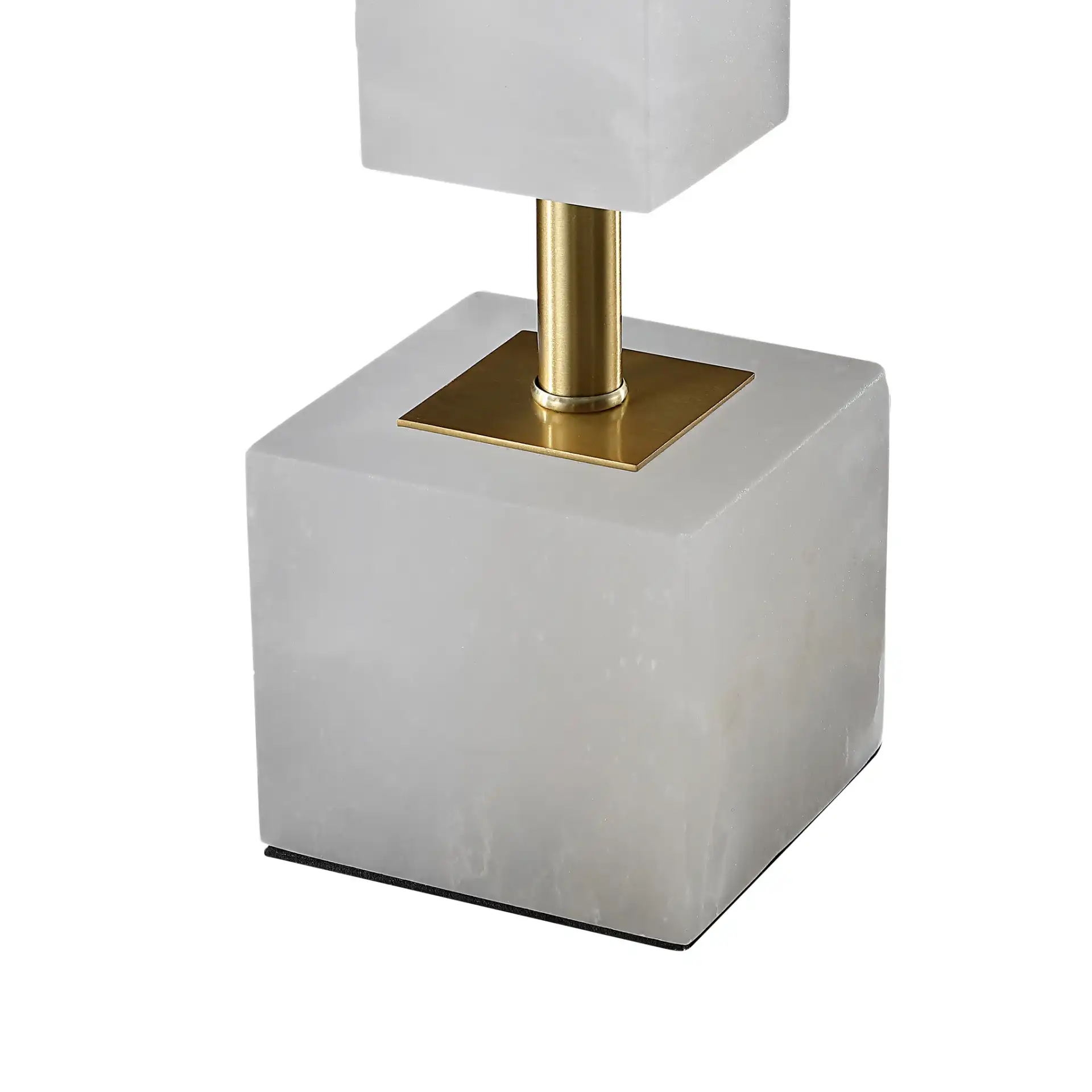 Johnny Alabaster Table Lamp in White / Gold in a styled room