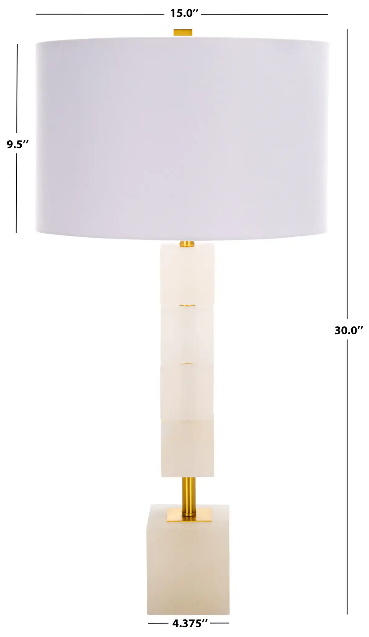 Johnny Alabaster Table Lamp in White / Gold, detail view