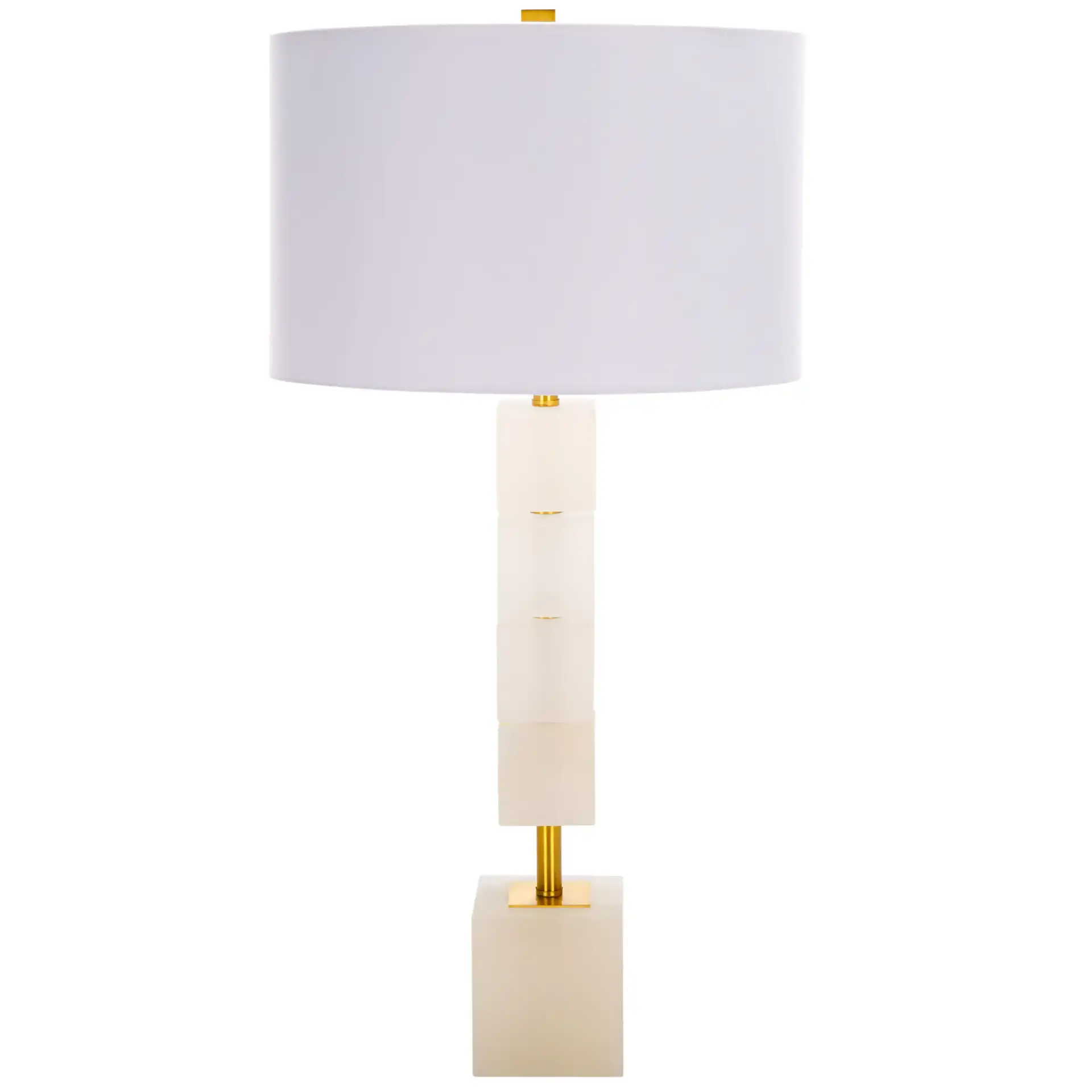 Johnny Alabaster Table Lamp in White / Gold, detail view