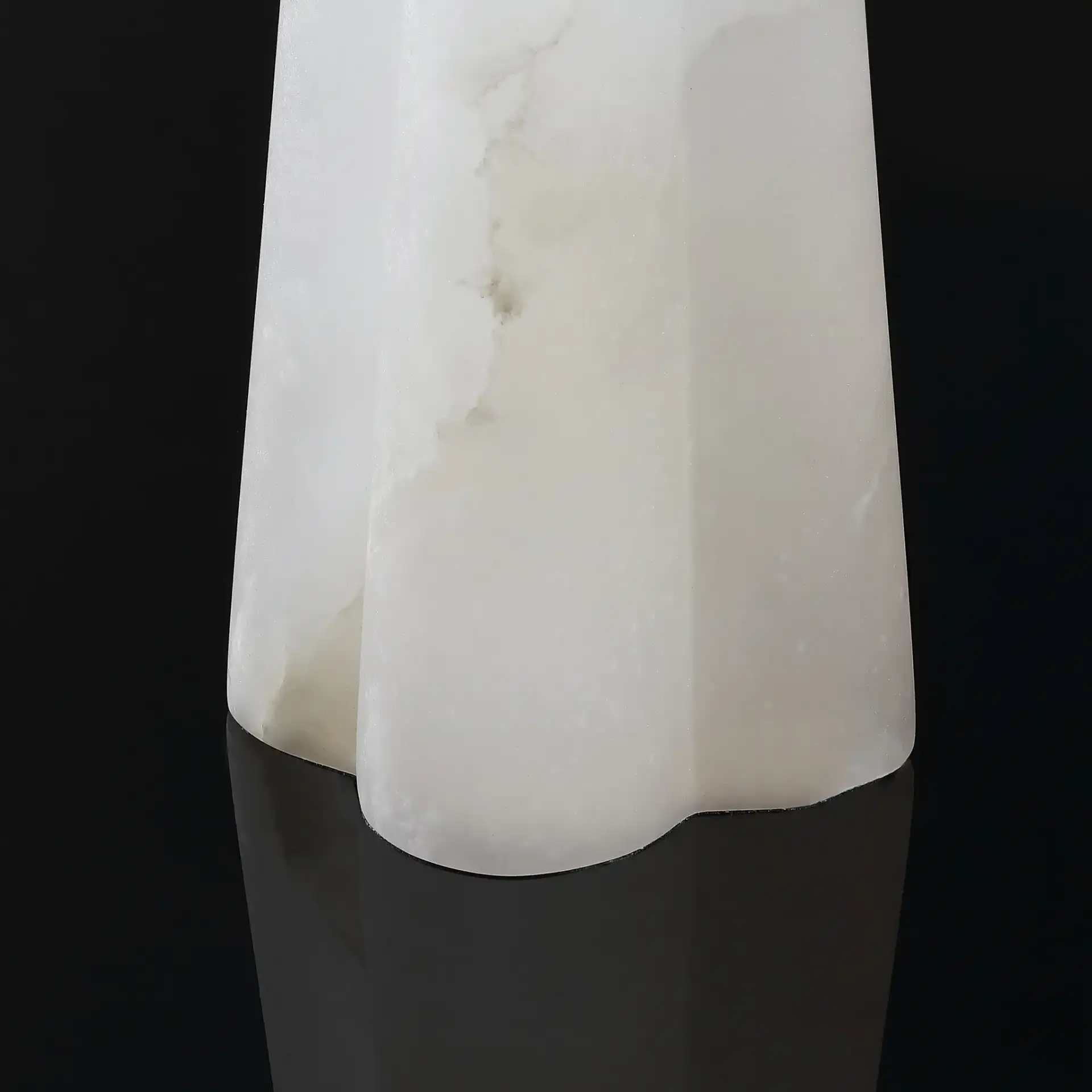 Aaron Alabaster Table Lamp in White / Gold in a styled room