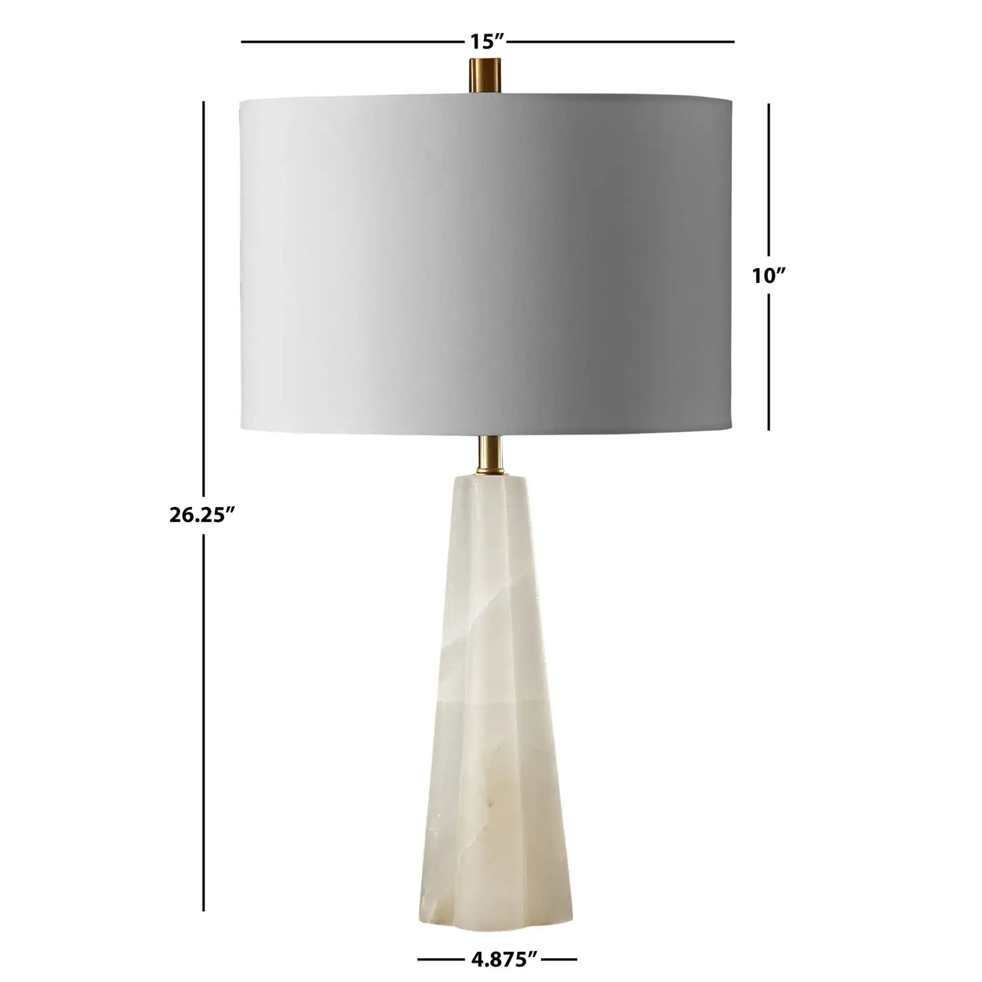 Aaron Alabaster Table Lamp in White / Gold, detail view