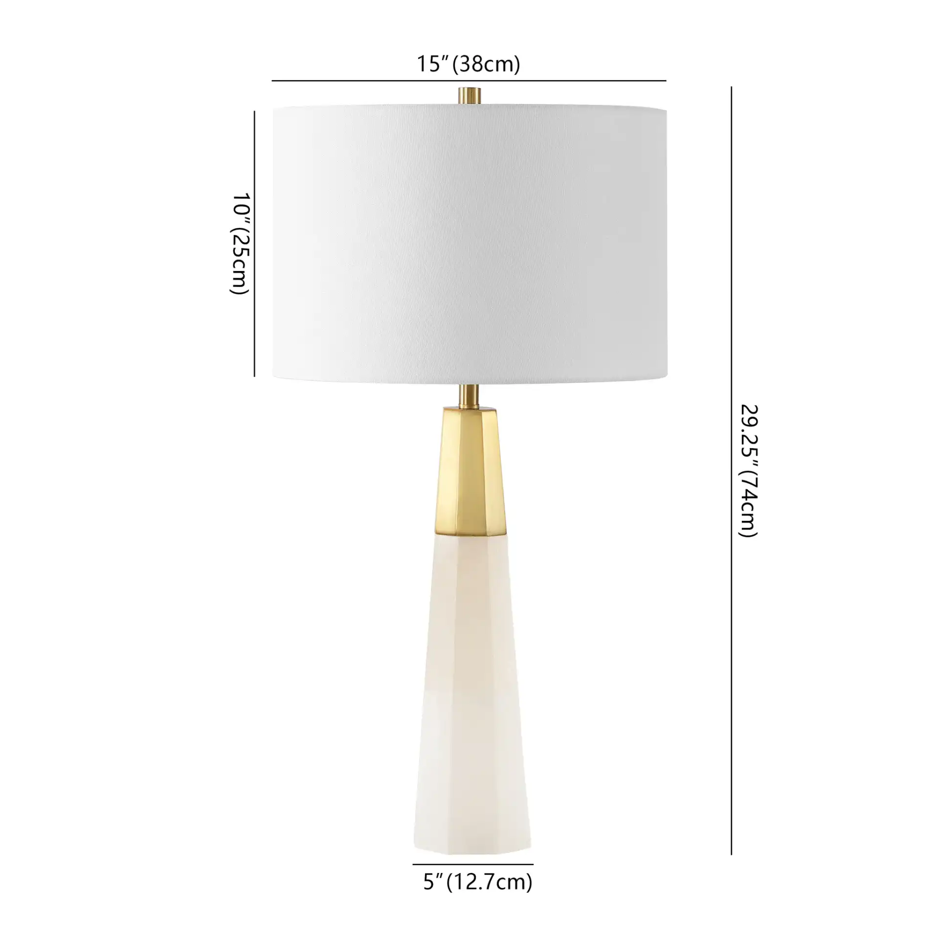 Toto Alabaster Table Lamp in White / Gold, detail view