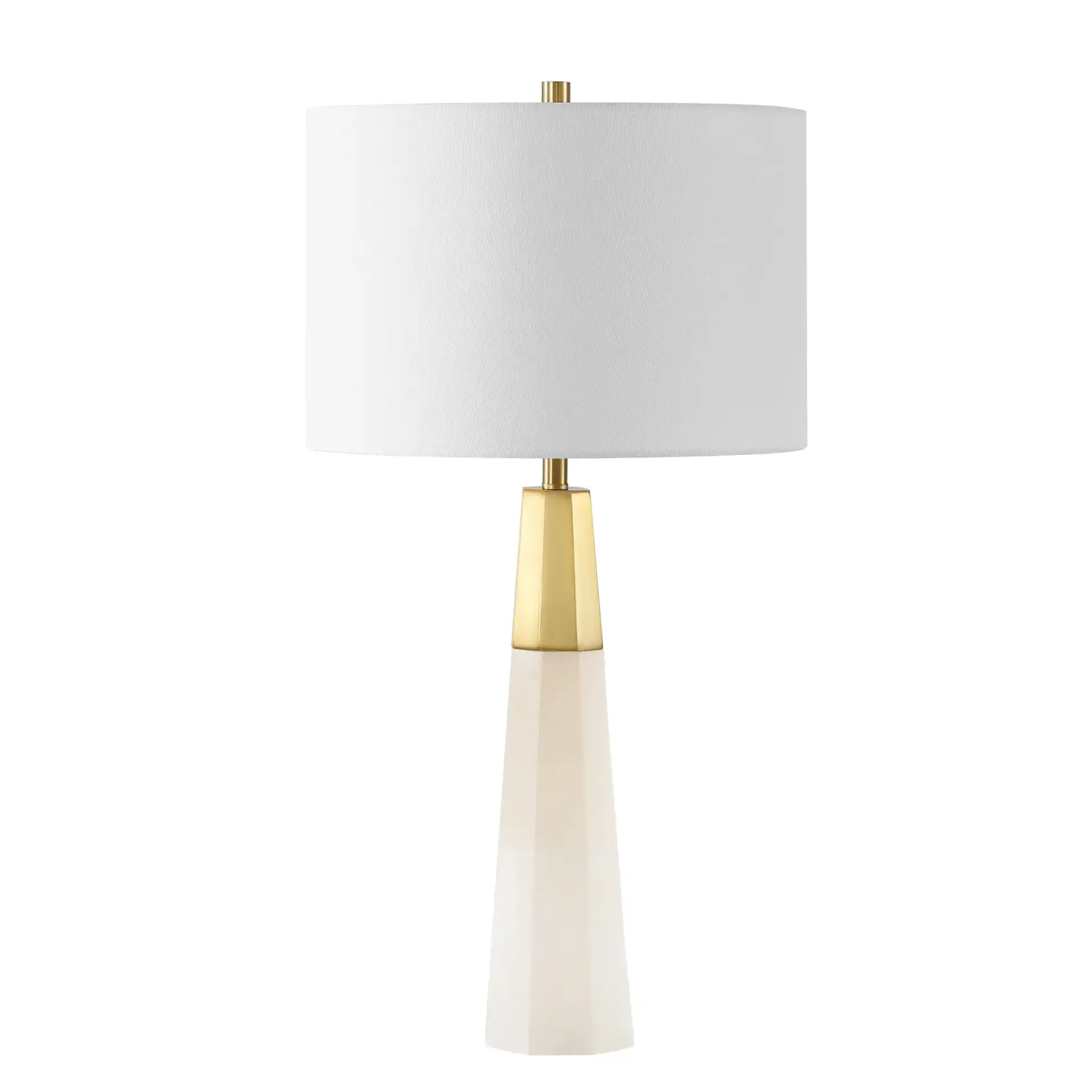 Toto Alabaster Table Lamp in White / Gold, detail view