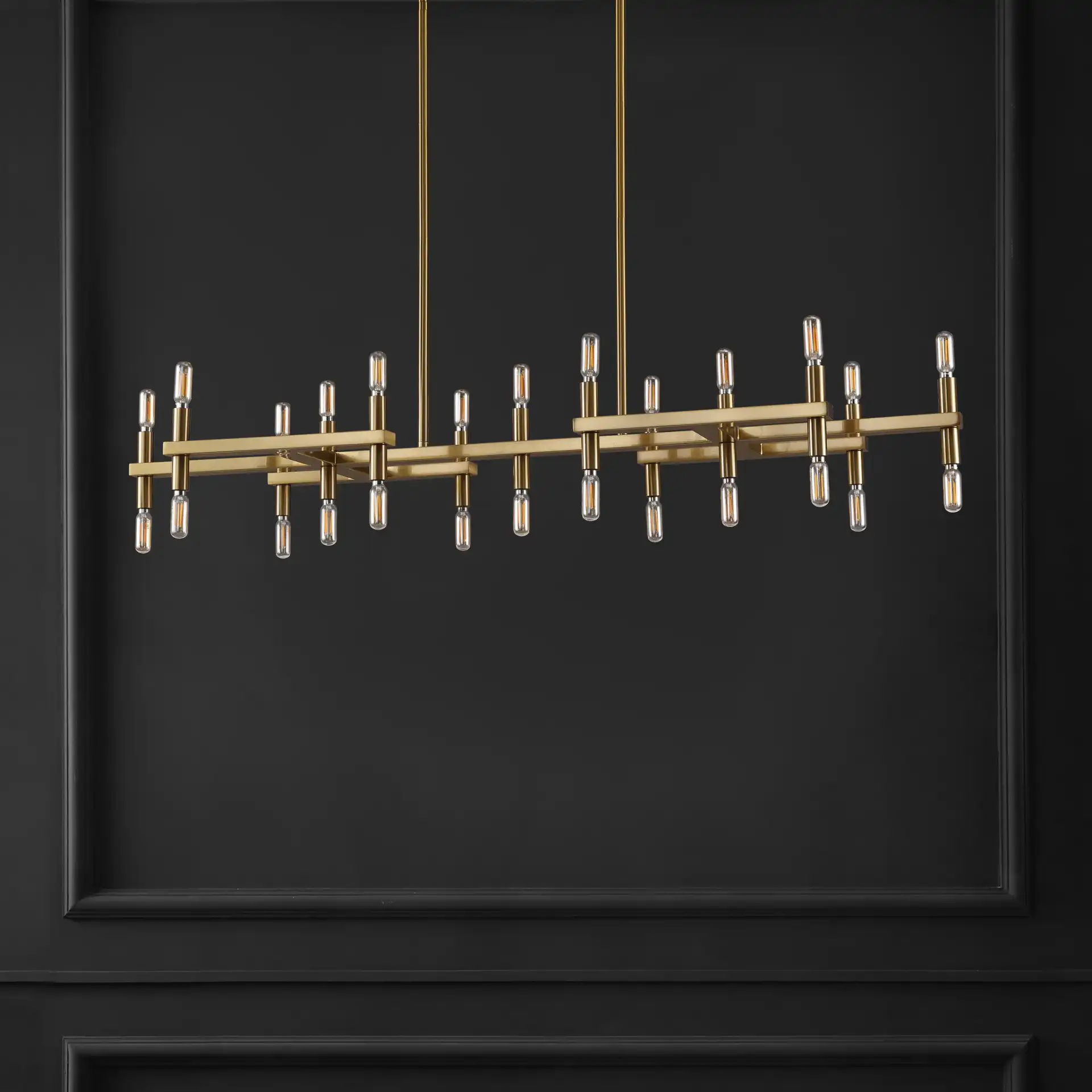 Harald Metal Chandelier in Gold in a styled room