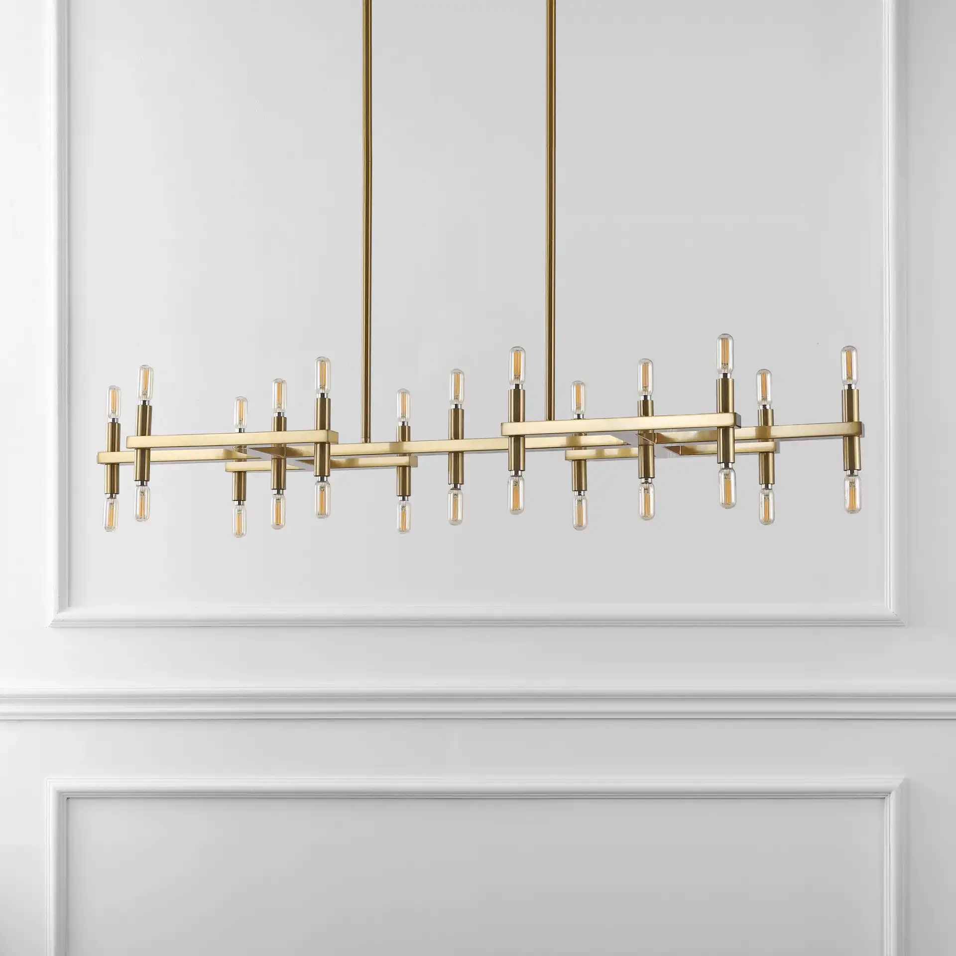 Harald Metal Chandelier in Gold, detail view
