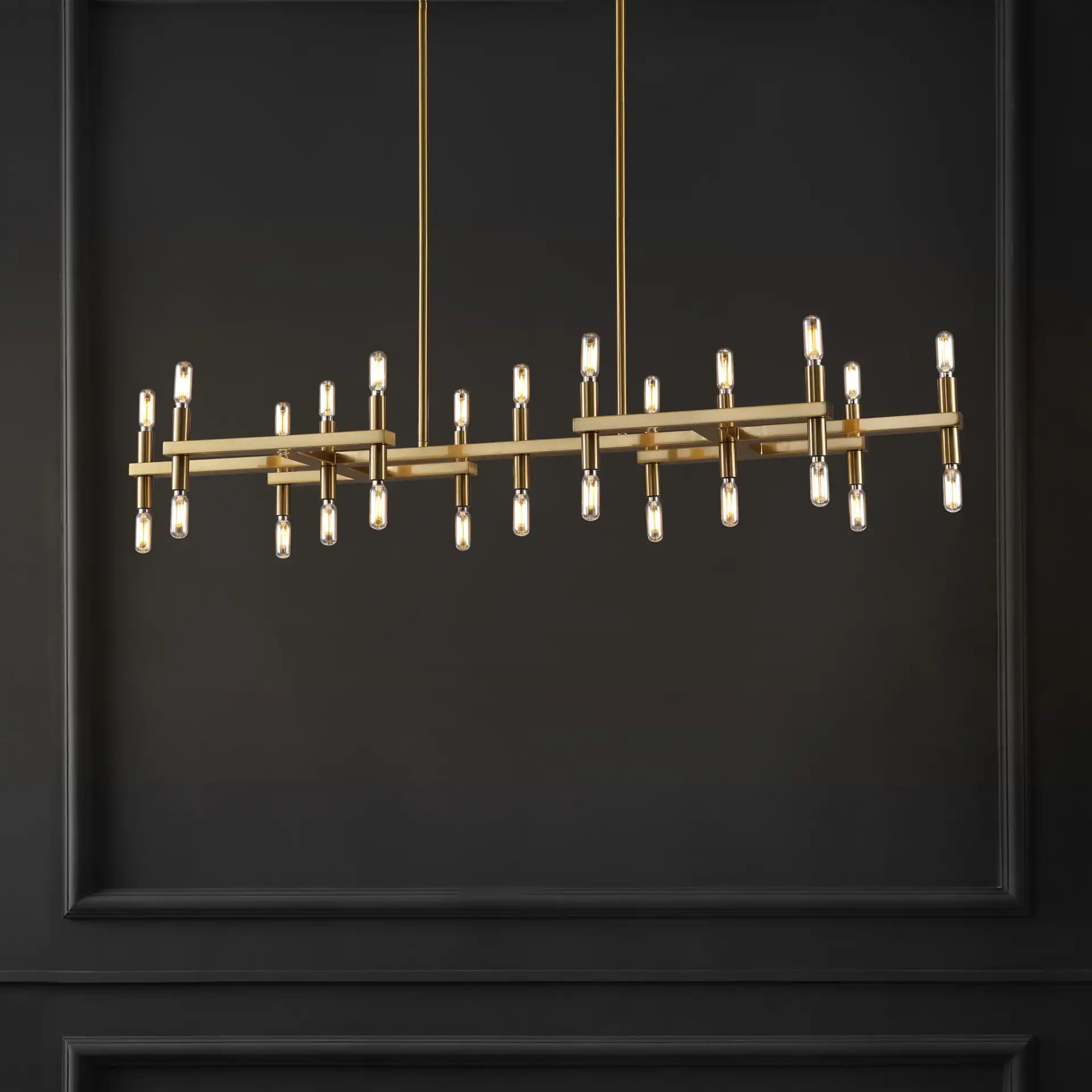 Harald Metal Chandelier in Gold in a styled room
