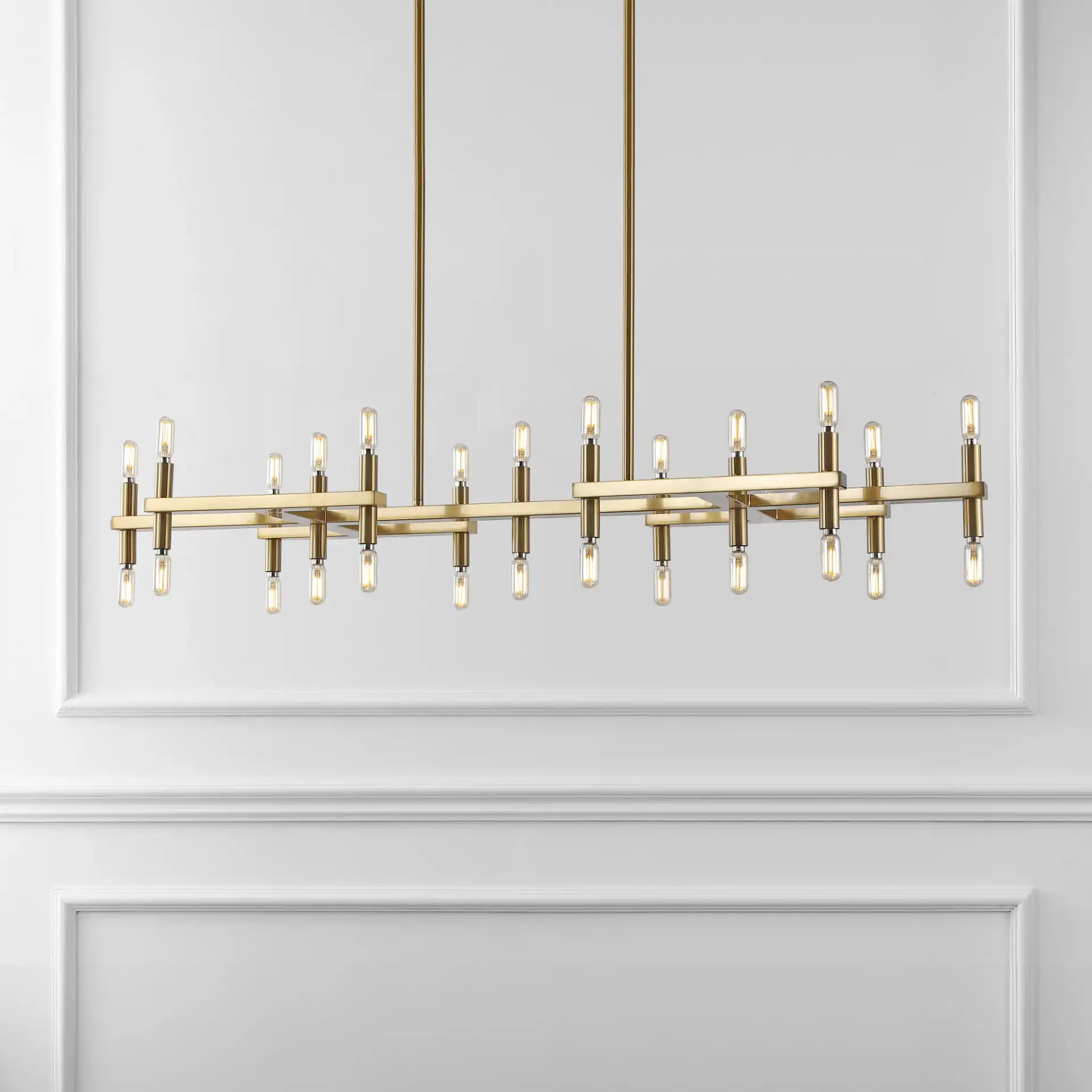 Harald Metal Chandelier in Gold in a styled room