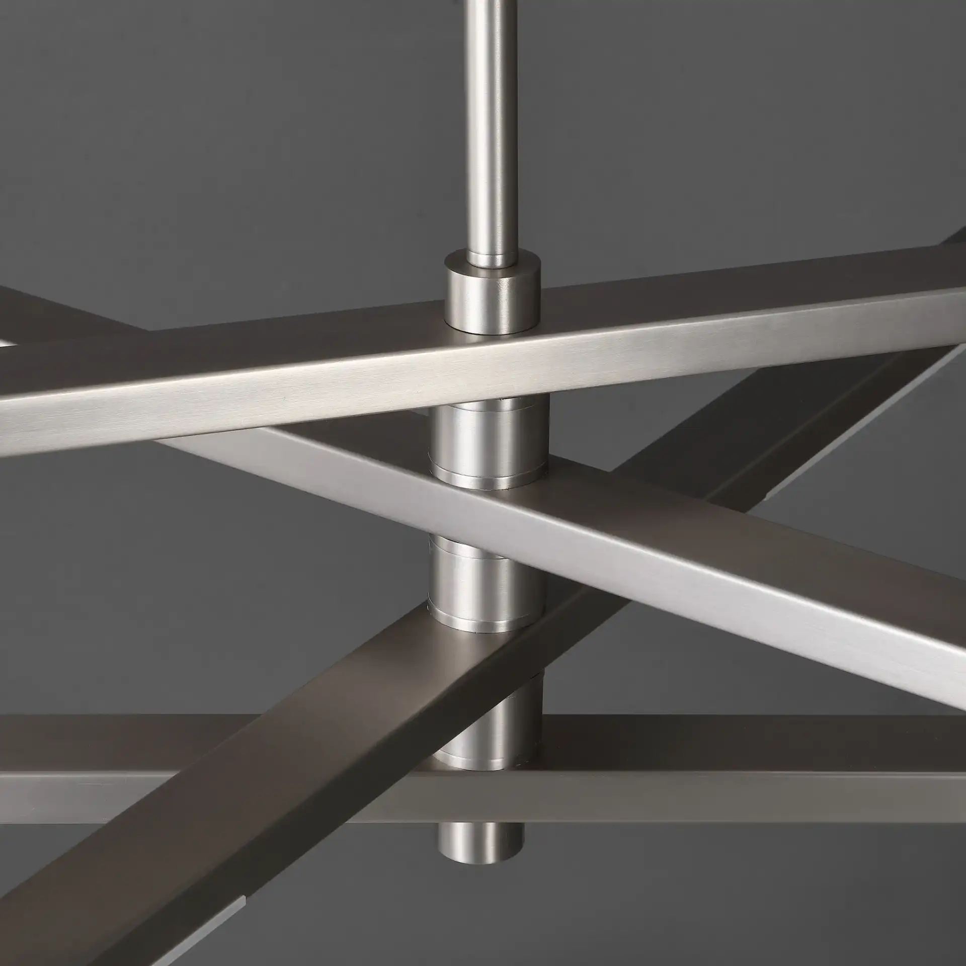 Oswalt Metal Chandelier in Nickel in a styled room