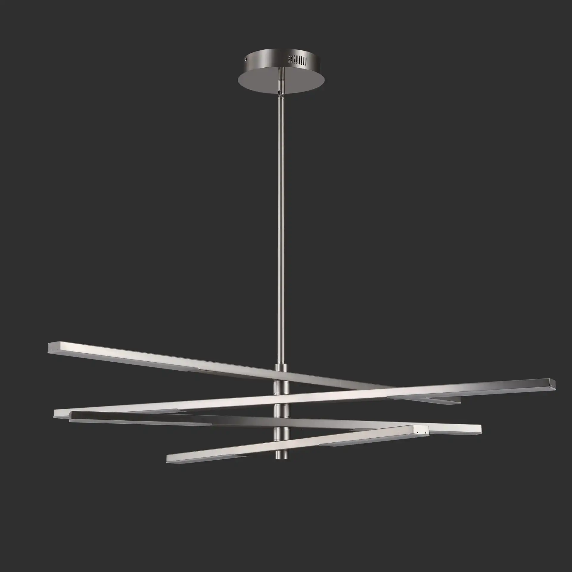 Oswalt Metal Chandelier in Nickel, detail view