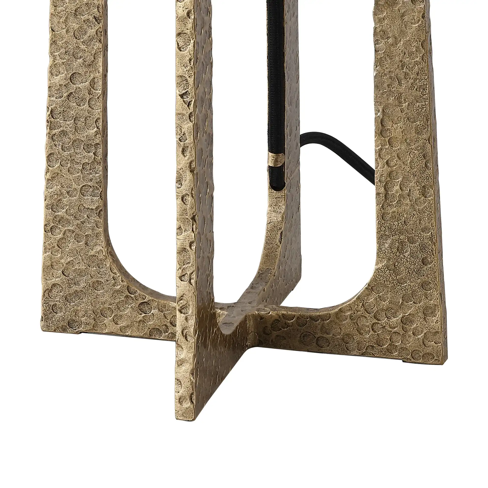 Jessa Metal Base Table Lamp in Black / White in a styled room