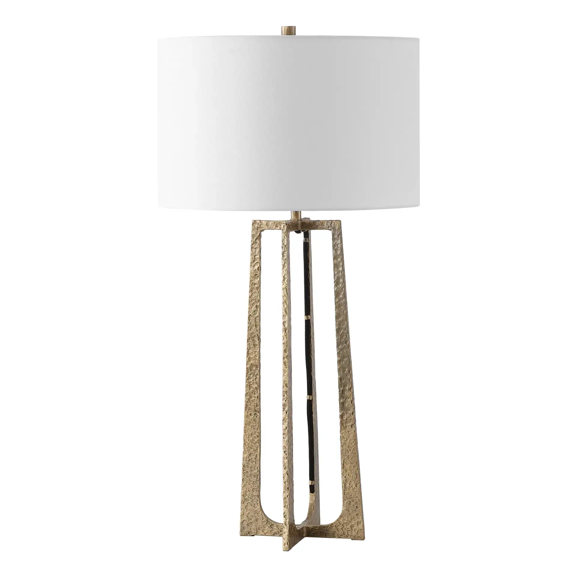 Jessa Metal Base Table Lamp in Black / White, detail view