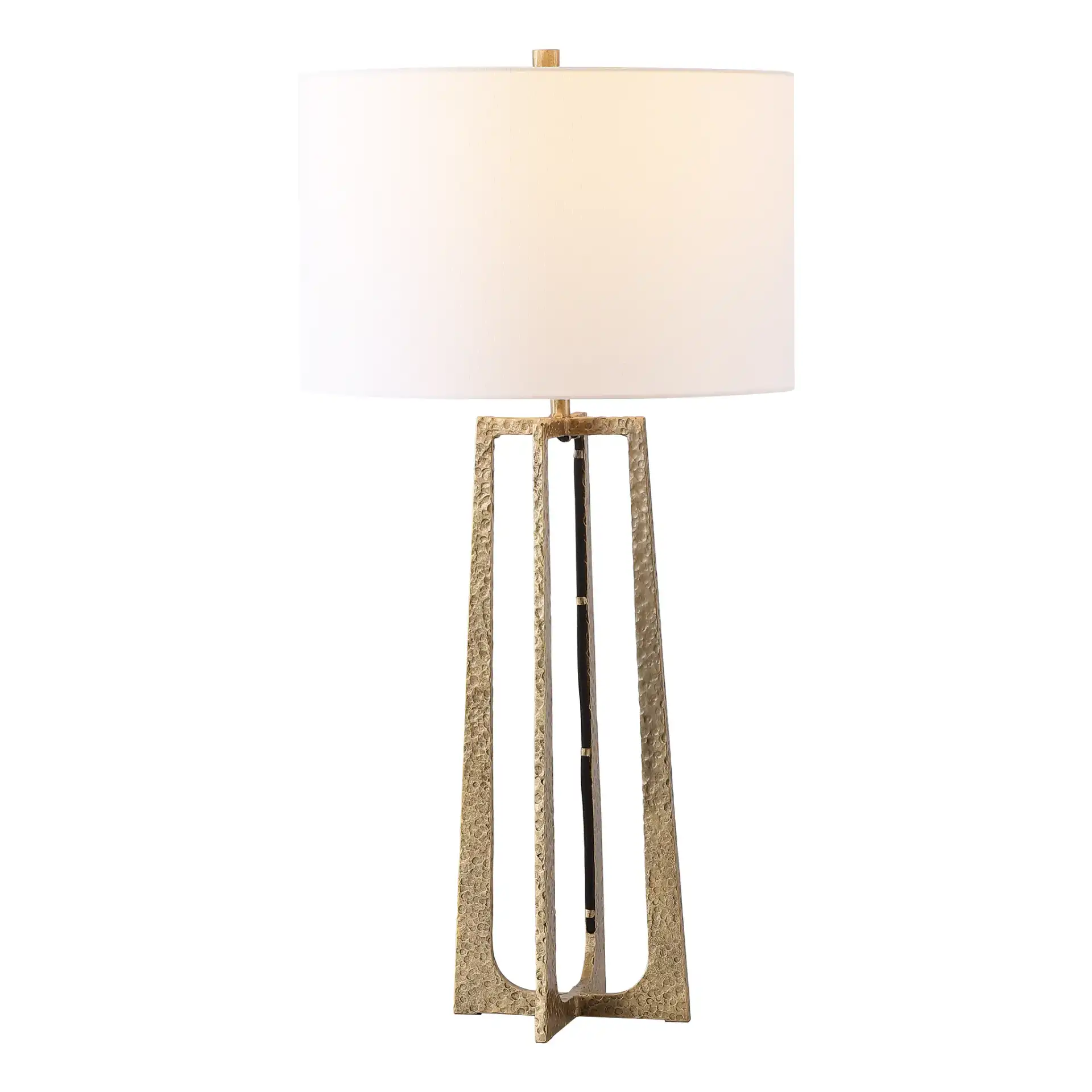 Jessa Metal Base Table Lamp in Black / White