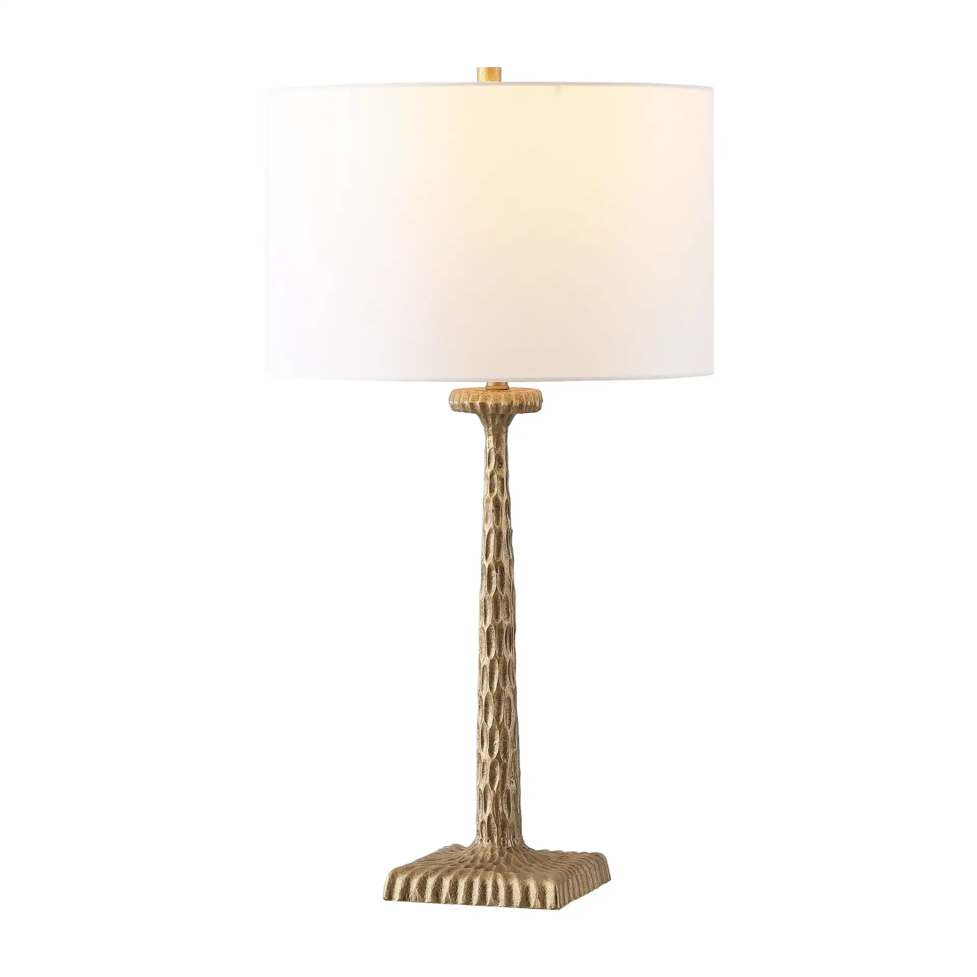 Jessa Metal Base Table Lamp in Antique Brass / White