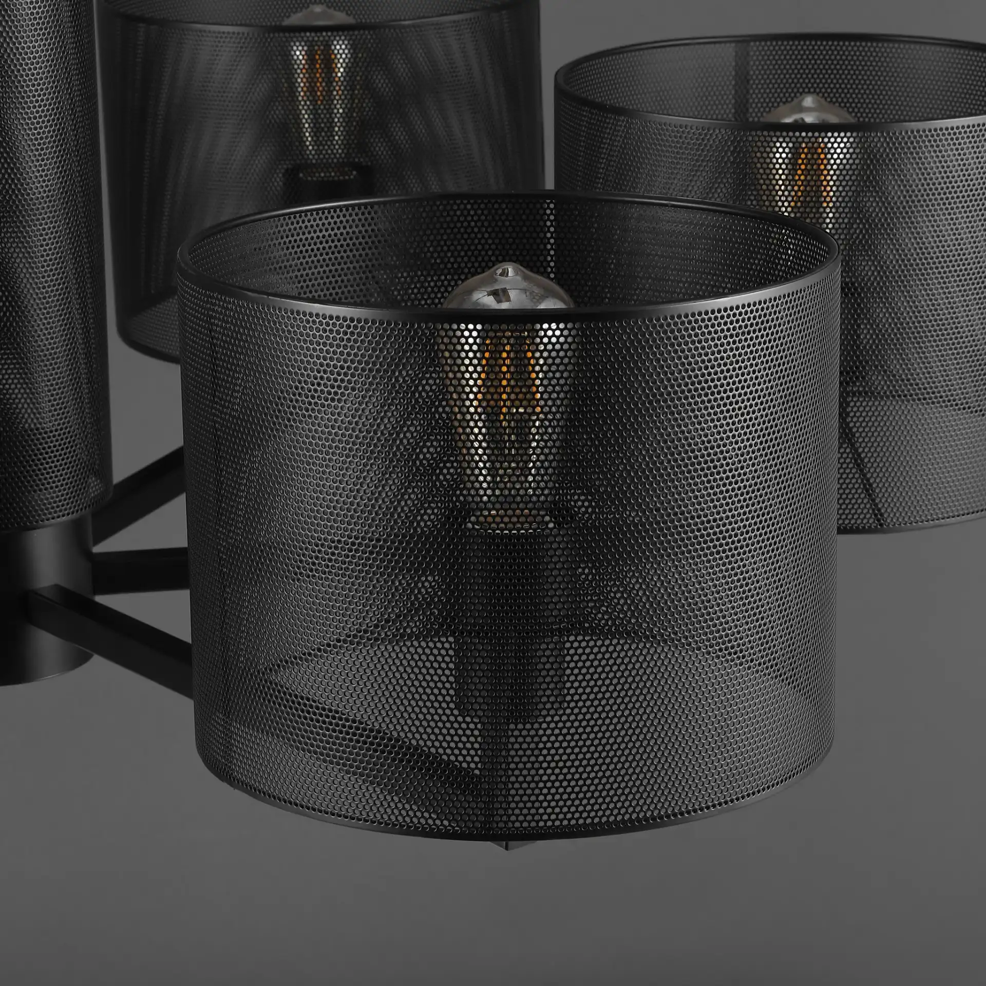 Zachaeus Six-Light Metal Chandelier in Black in a styled room