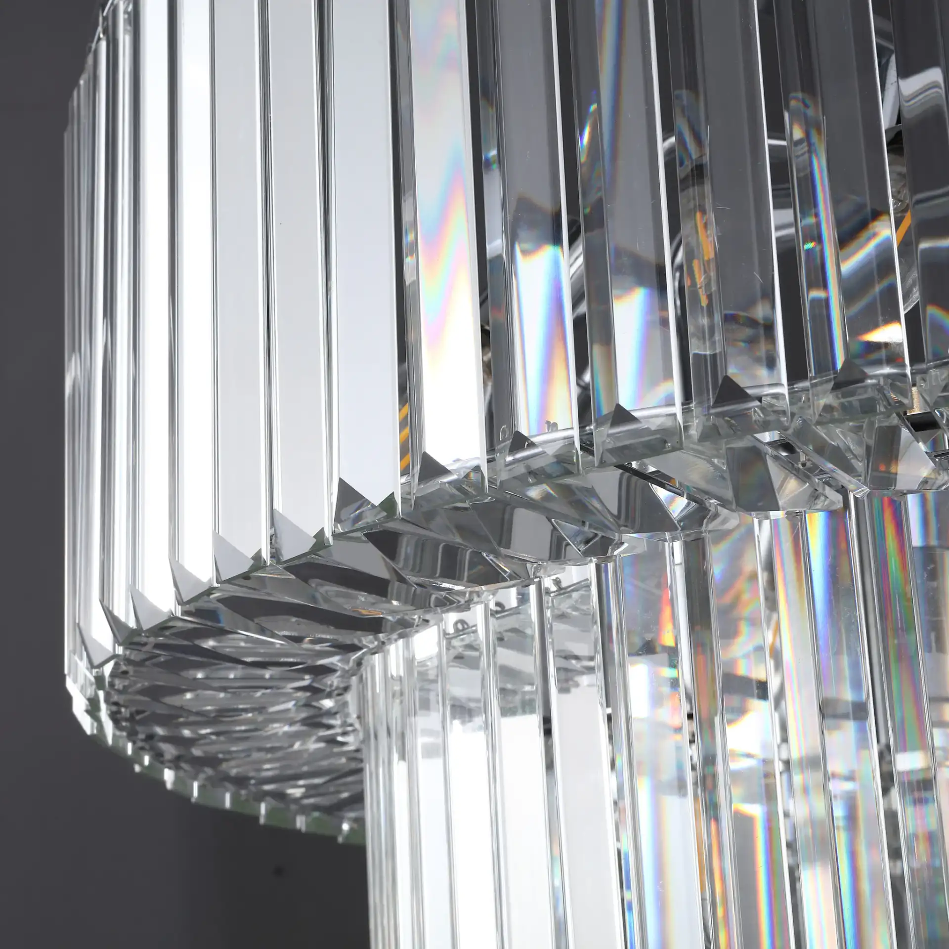 Viviann Two-Tier Crystal Chandelier in Chrome / Clear in a styled room