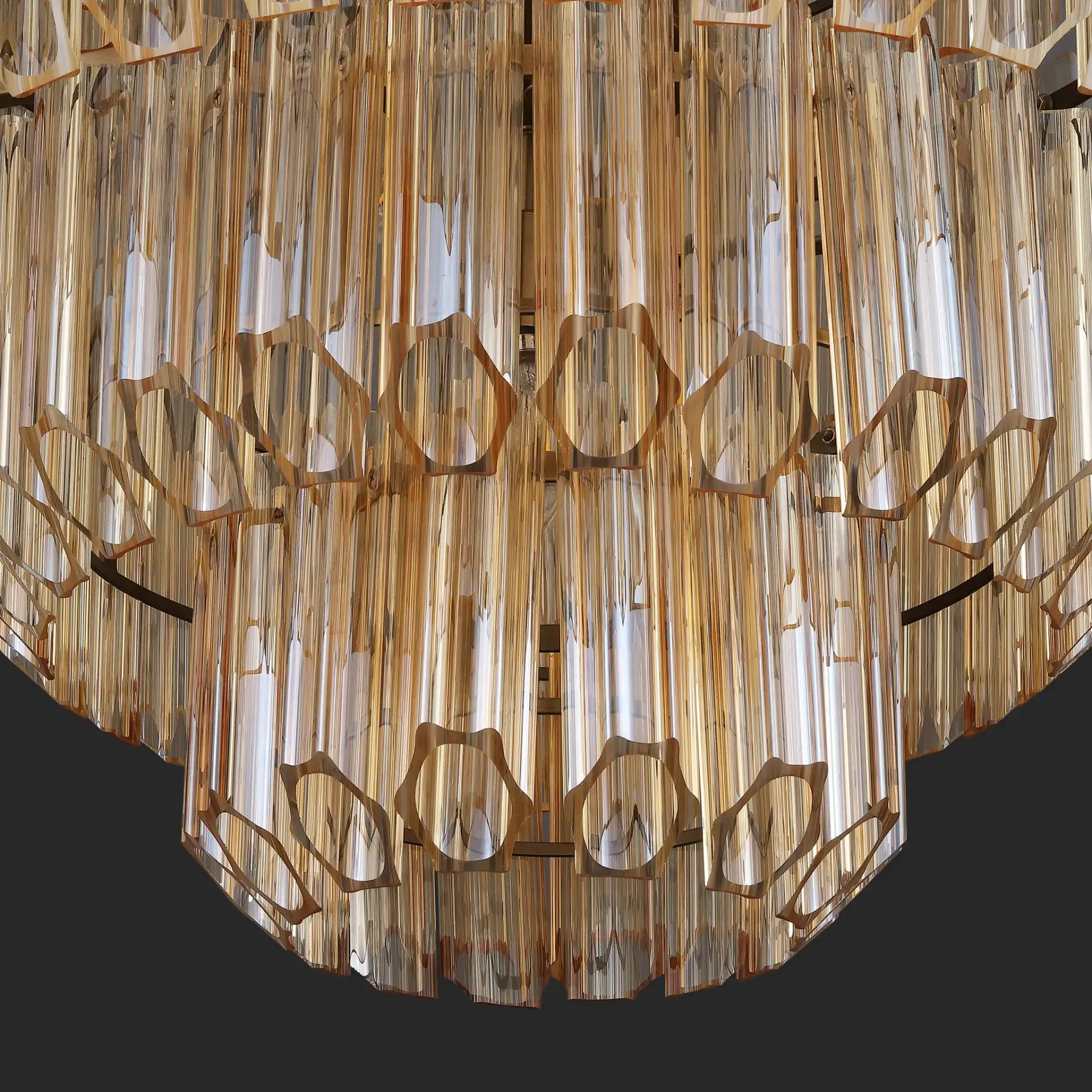 Adaline Glass Chandelier in Nickel in a styled room