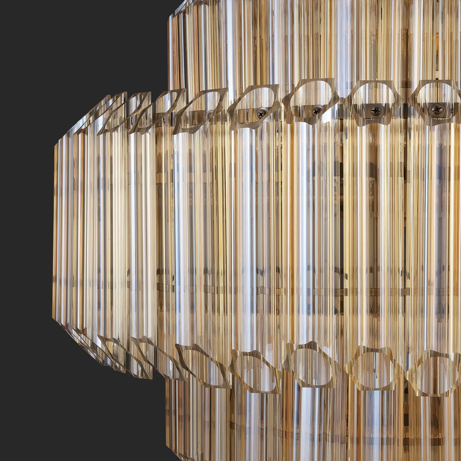 Adaline Glass Chandelier in Nickel in a styled room