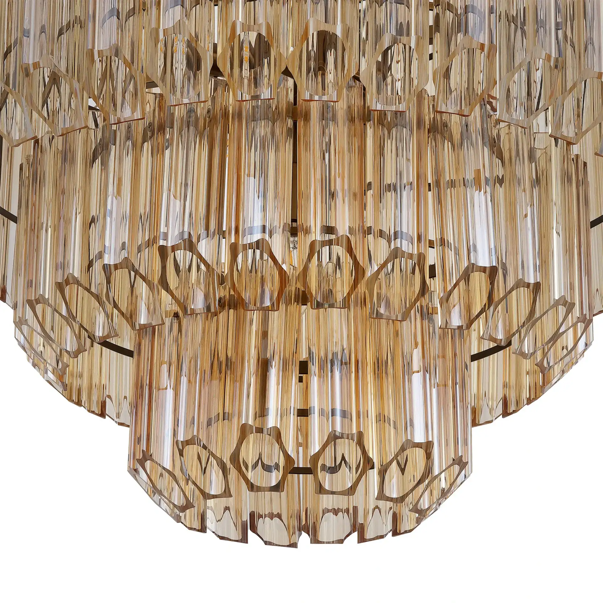 Adaline Glass Chandelier in Nickel in a styled room