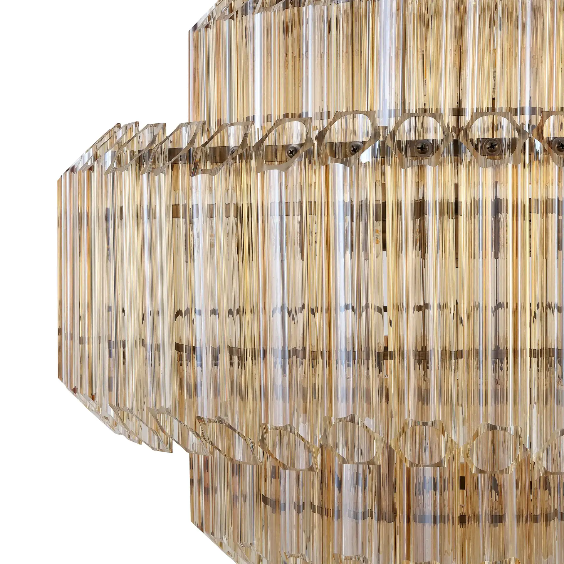 Adaline Glass Chandelier in Nickel in a styled room