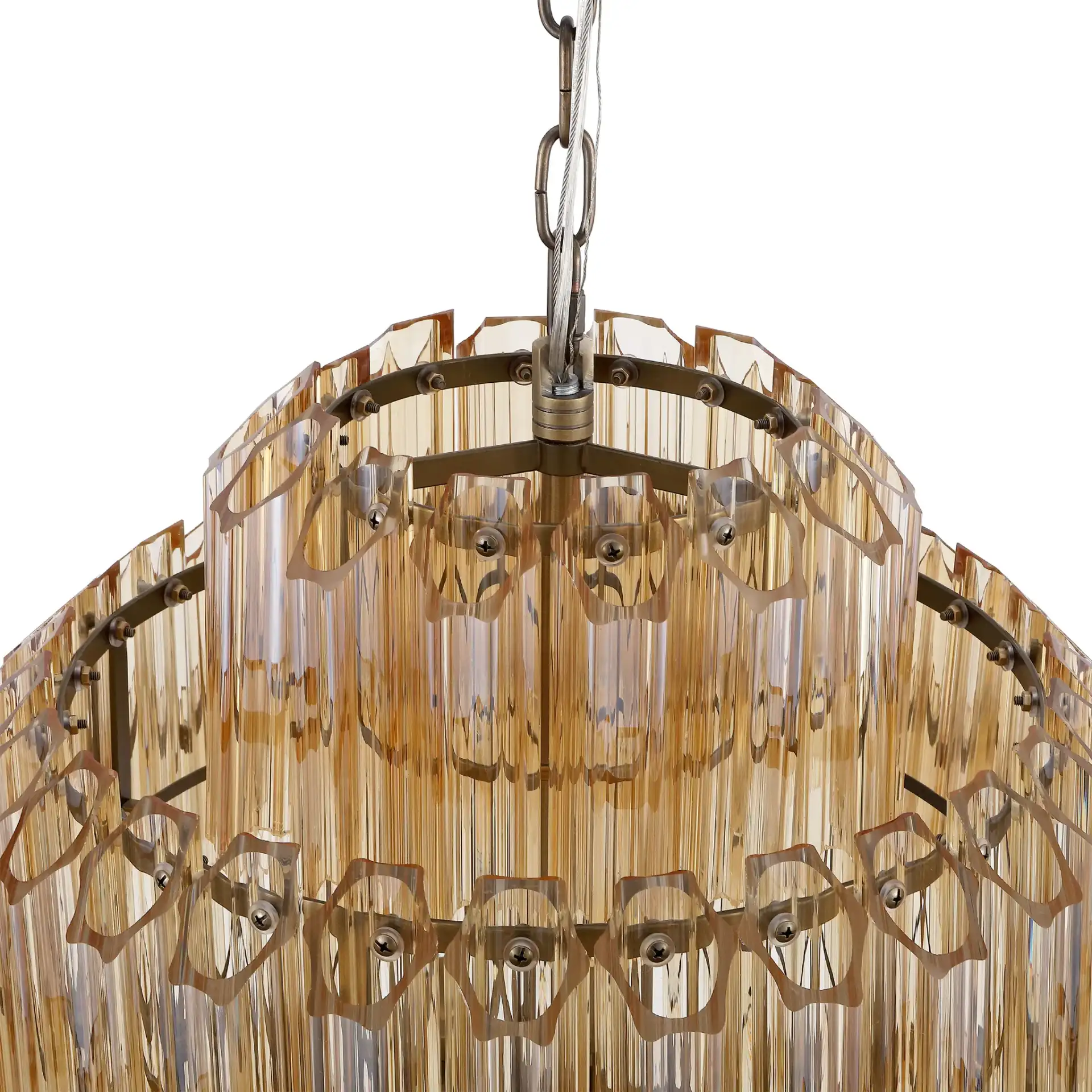 Adaline Glass Chandelier in Nickel in a styled room