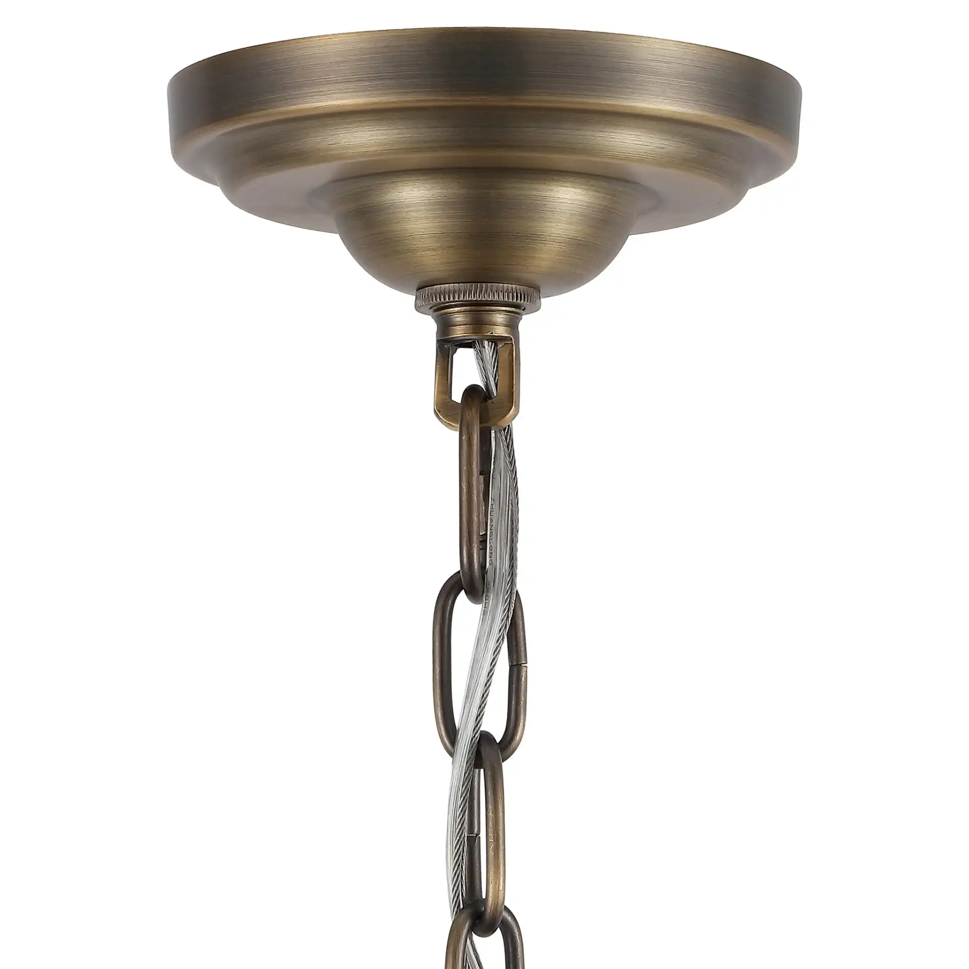 Adaline Glass Chandelier in Nickel in a styled room