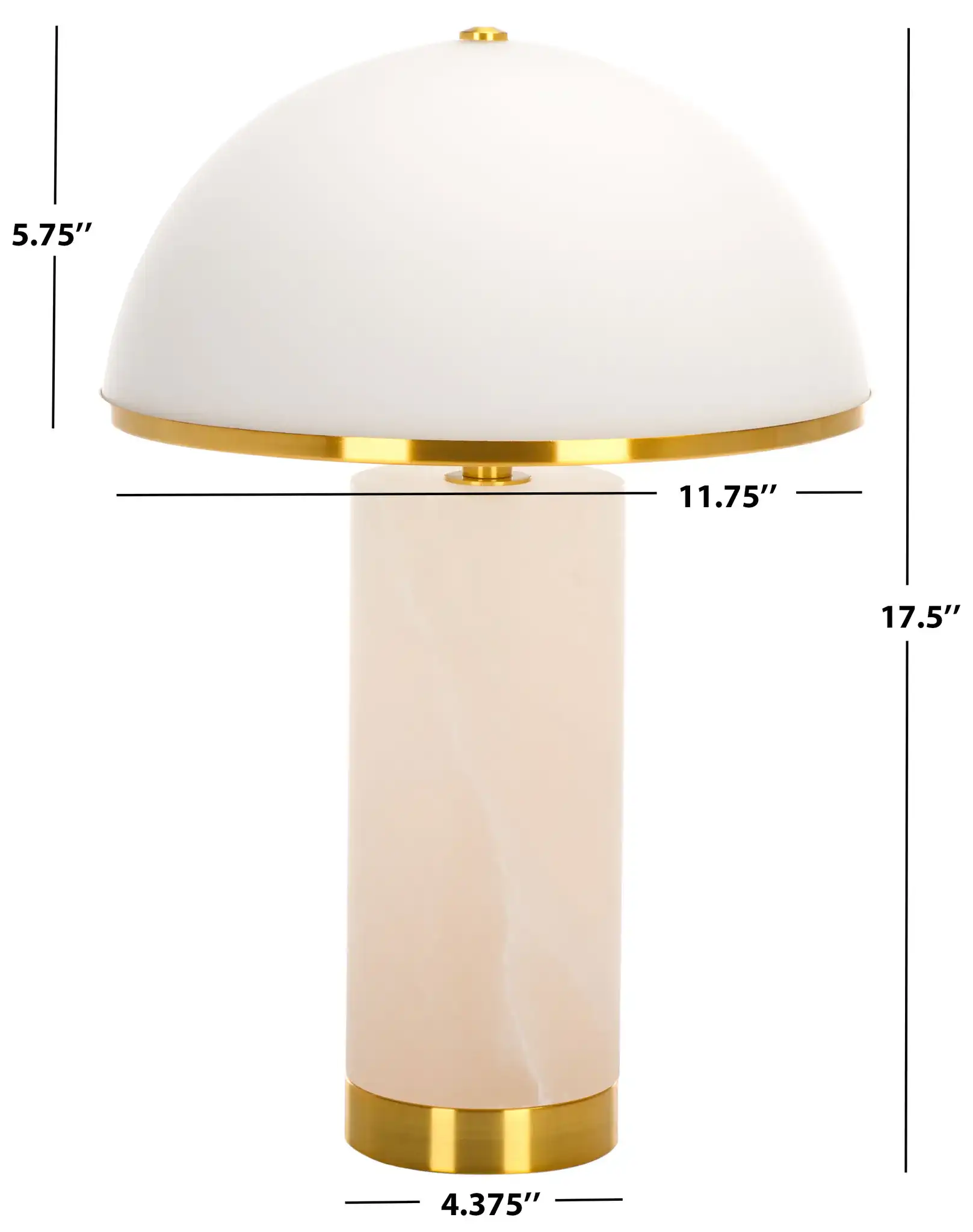 Izabel Alabaster Table Lamp in Gold / White, detail view