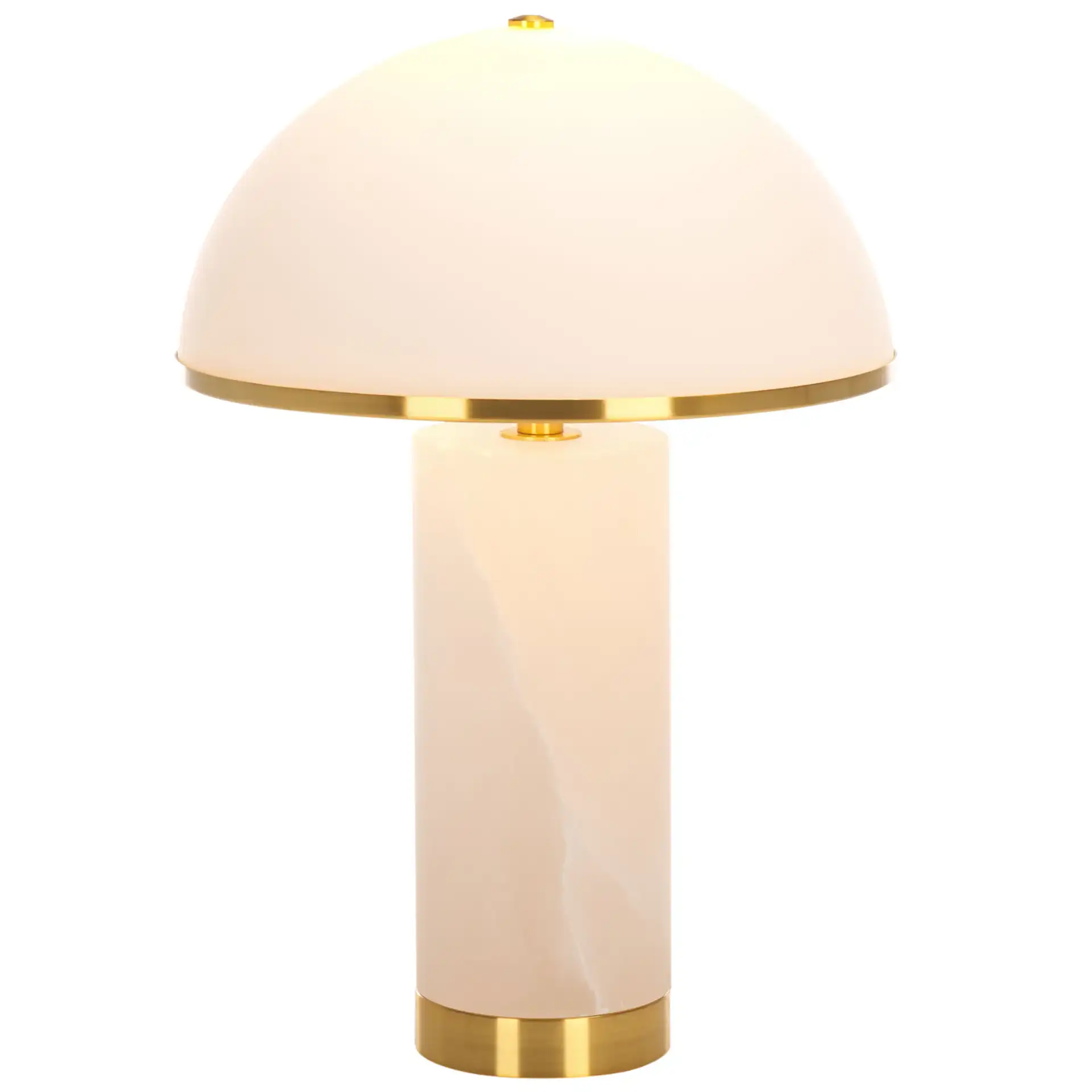 Izabel Alabaster Table Lamp in Gold / White